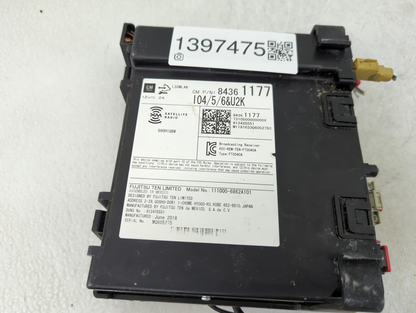 2018-2021 Chevrolet Traverse Radio AM FM Cd Player Receiver Replacement P/N:84361177 Fits Fits 2018 2019 2020 2021 OEM Used 