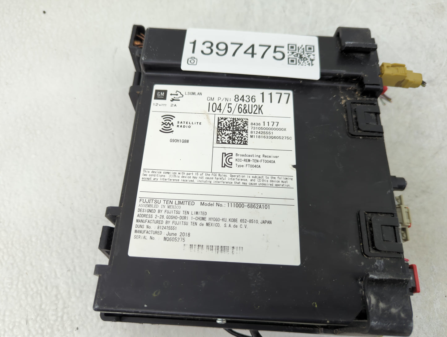 2018-2021 Chevrolet Traverse Radio AM FM Cd Player Receiver Replacement P/N:84361177 Fits Fits 2018 2019 2020 2021 OEM Used 