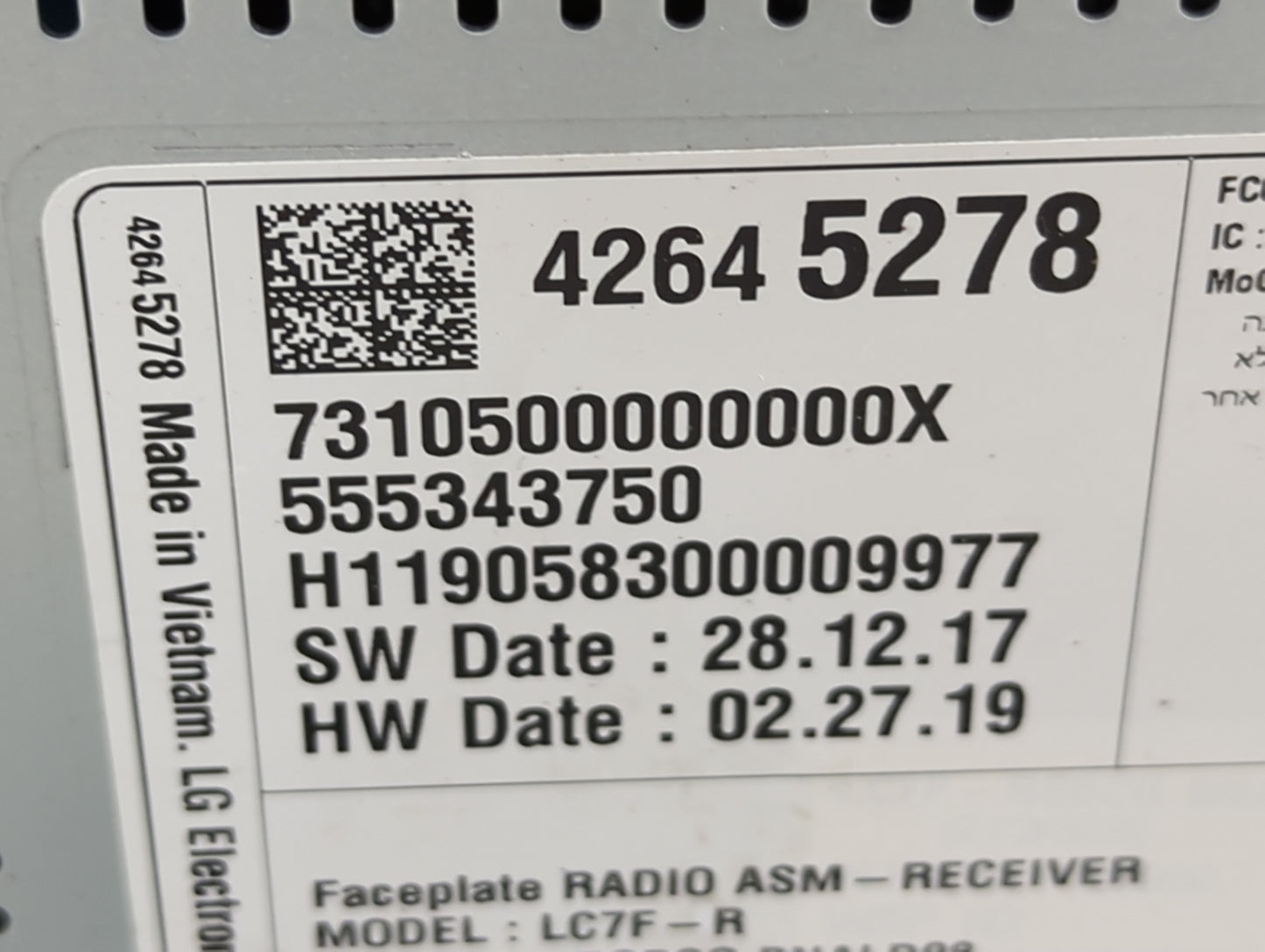 2018-2021 Chevrolet Traverse Radio AM FM Cd Player Receiver Replacement P/N:42645278 555343750 Fits Fits 2018 2019 2020 2021