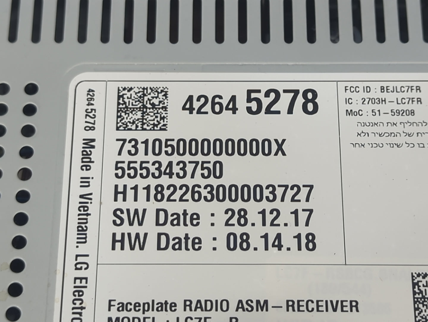 2018-2021 Chevrolet Traverse Radio AM FM Cd Player Receiver Replacement P/N:42645278 BEJLC7FR Fits Fits 2017 2018 2019 2020 