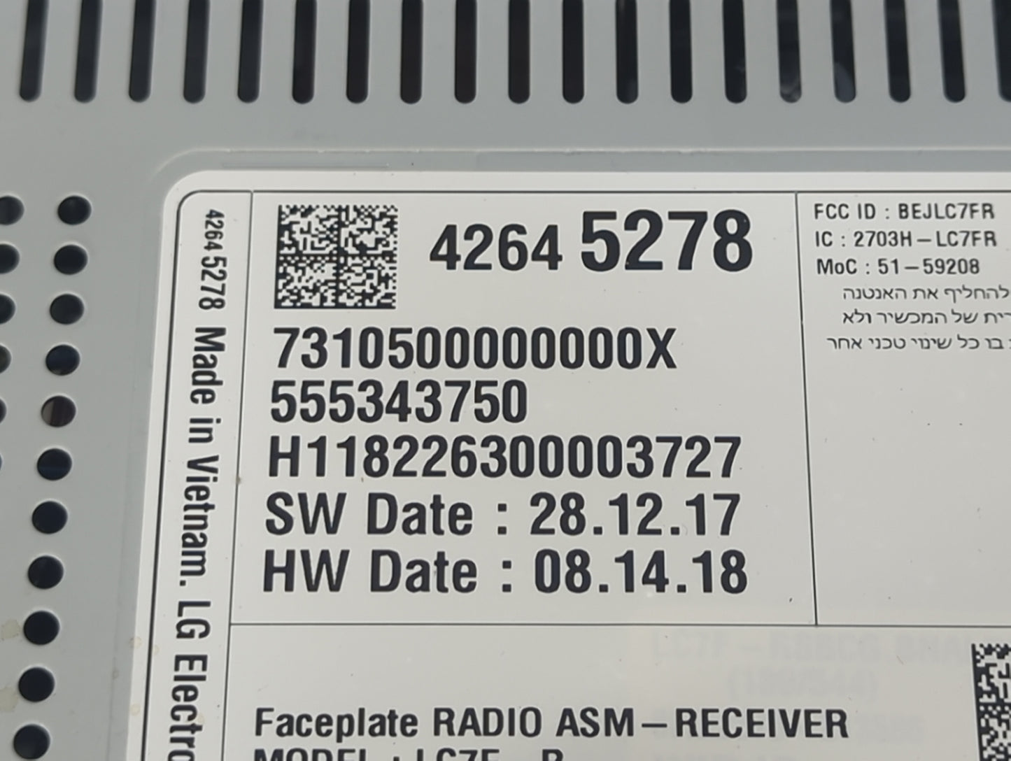 2018-2021 Chevrolet Traverse Radio AM FM Cd Player Receiver Replacement P/N:42645278 BEJLC7FR Fits Fits 2017 2018 2019 2020 