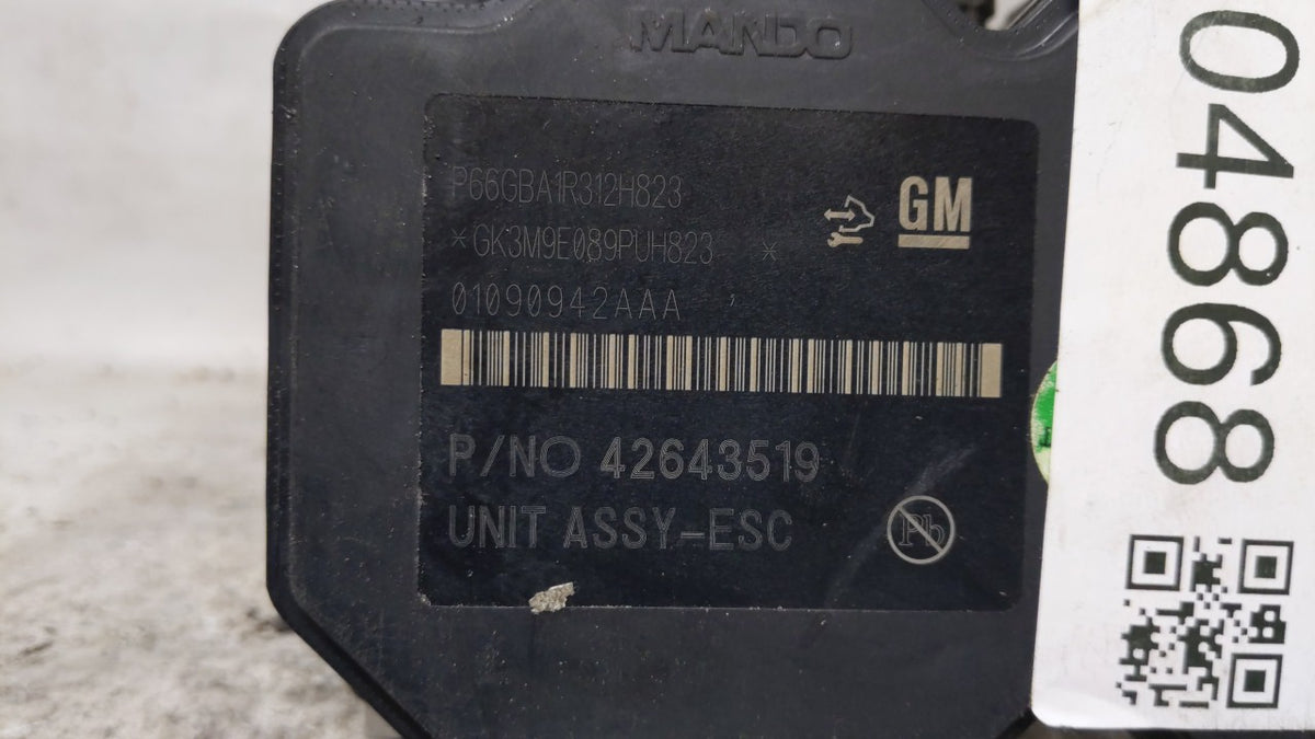 2017-2018 Chevrolet Trax ABS Pump Control Module Replacement P/N:42643519 Fits Fits 2017 2018 2019 OEM Used Auto Parts - Oem