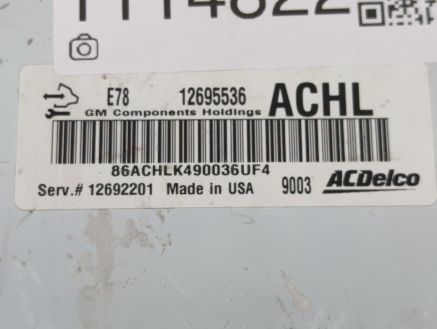 2017-2021 Chevrolet Trax PCM Engine Control Computer ECU ECM PCU OEM P/N:12695536 Fits Fits 2017 2018 2019 2020 2021 OEM Use