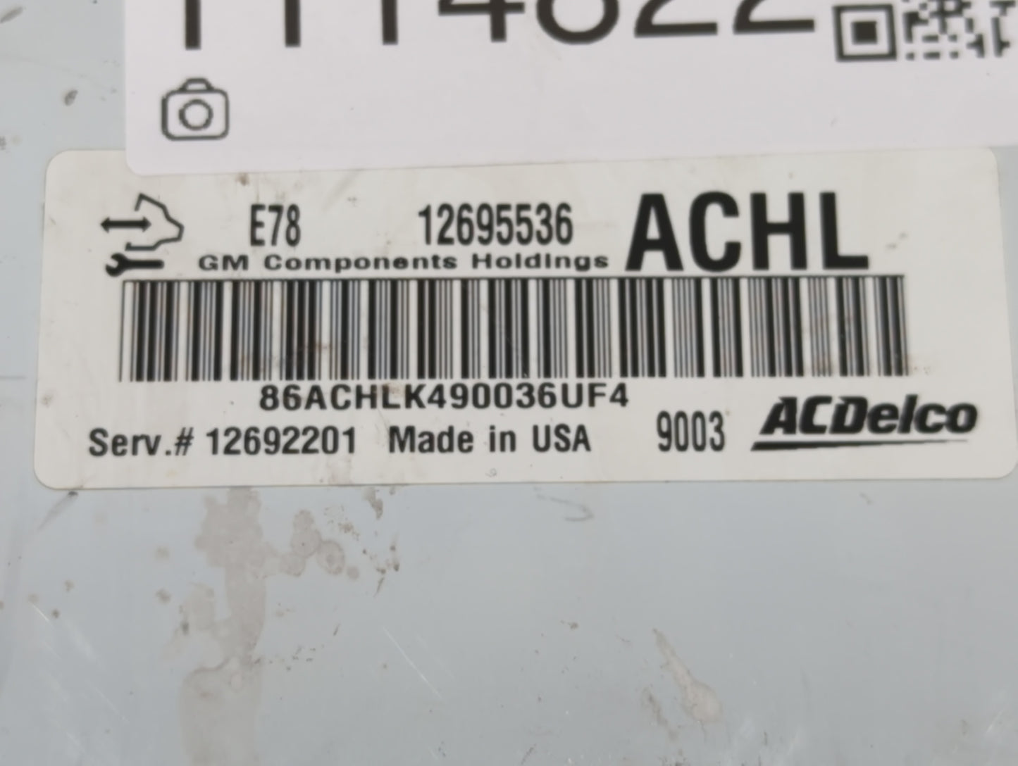 2017-2021 Chevrolet Trax PCM Engine Control Computer ECU ECM PCU OEM P/N:12695536 Fits Fits 2017 2018 2019 2020 2021 OEM Use