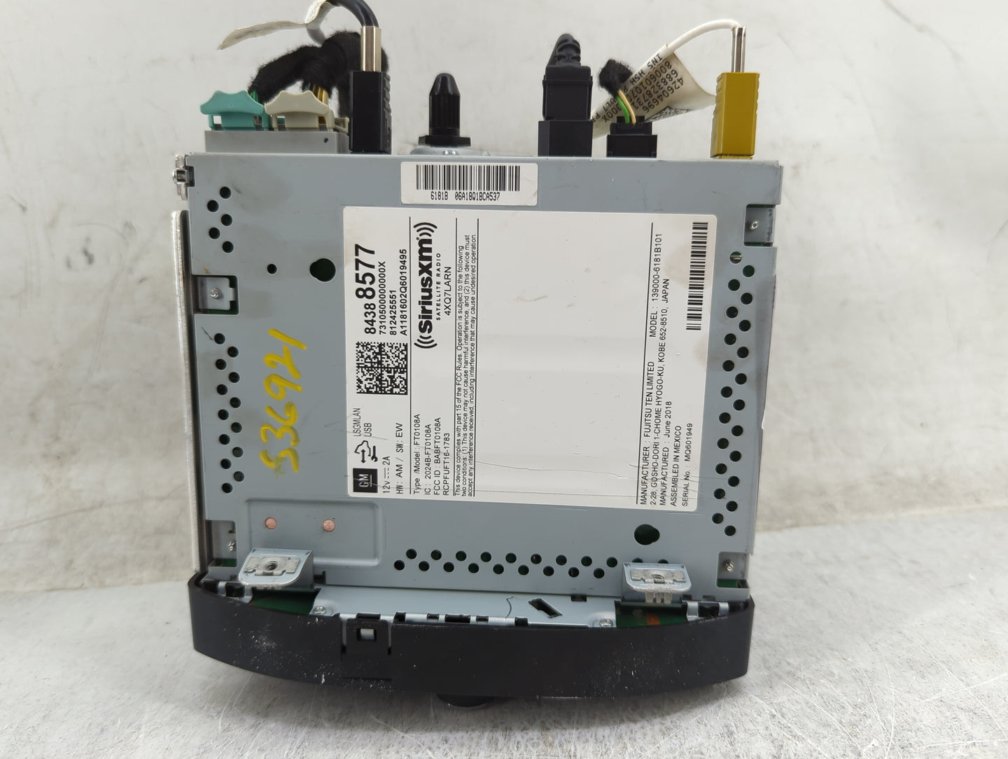 2018-2019 Chevrolet Trax Radio AM FM Cd Player Receiver Replacement P/N:84388577 FT0108A, BABFT0108A Fits Fits 2018 2019 OEM