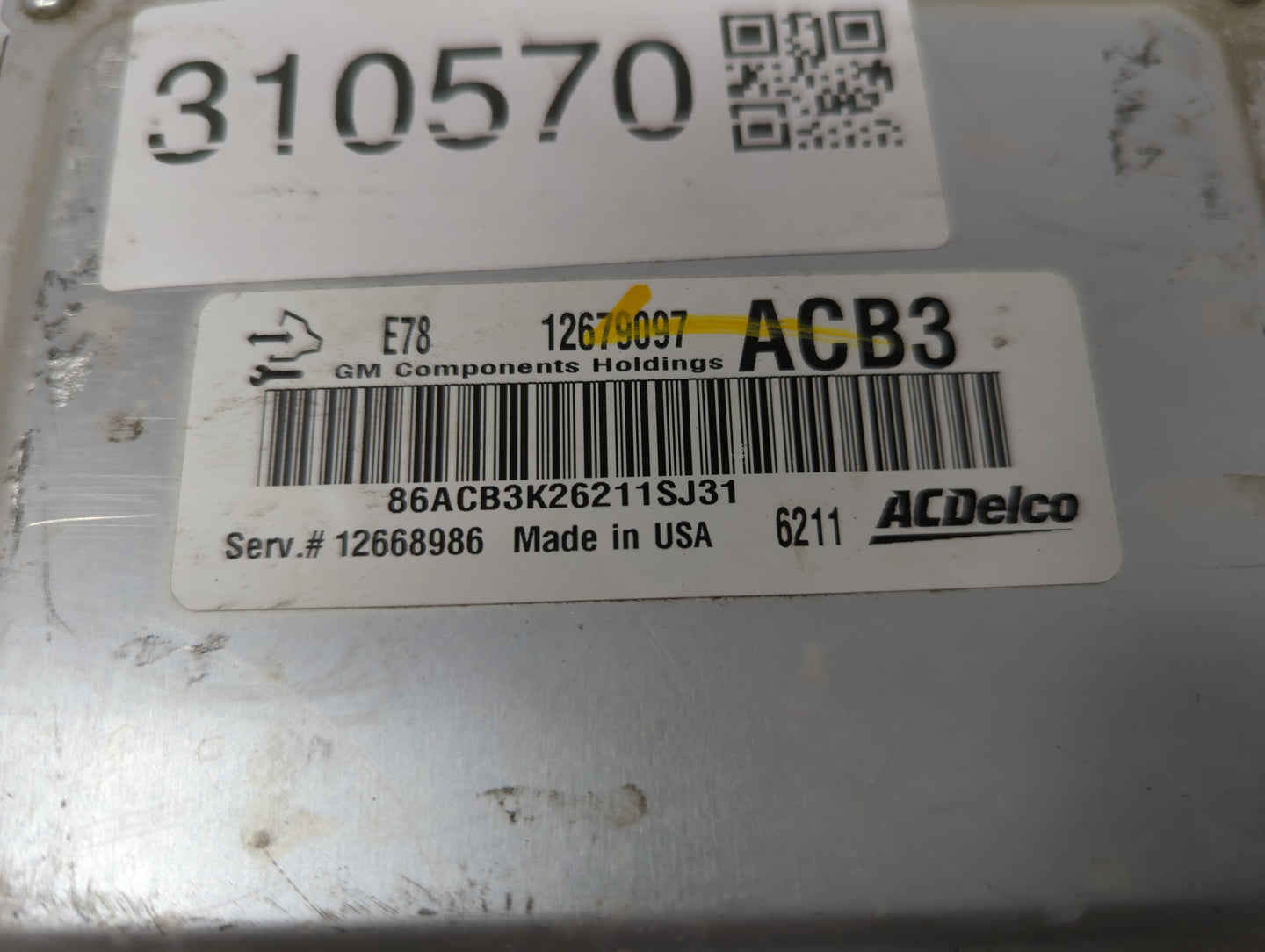 2017-2018 Chevrolet Trax PCM Engine Control Computer ECU ECM PCU OEM P/N:12685936 12668986, 12695536 Fits Fits 2017 2018 201