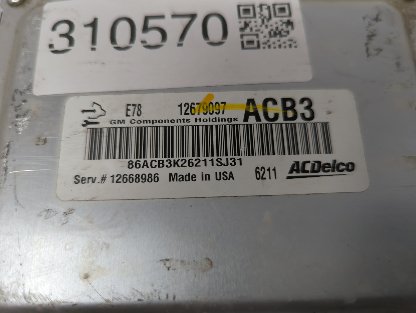 2017-2018 Chevrolet Trax PCM Engine Control Computer ECU ECM PCU OEM P/N:12685936 12668986, 12695536 Fits Fits 2017 2018 201