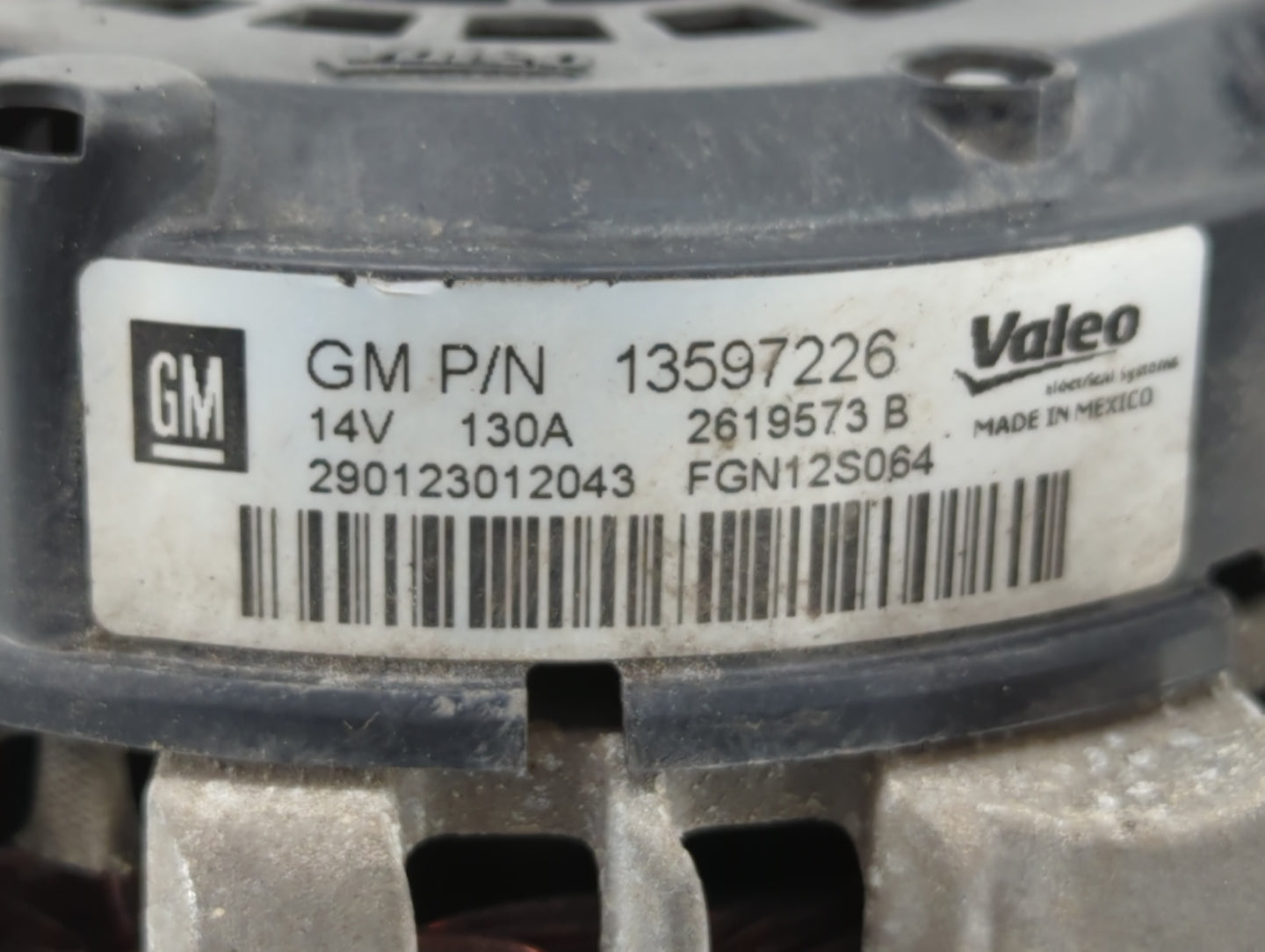 2013-2018 Chevrolet Trax Alternator Replacement Generator Charging Assembly Engine OEM P/N:13577154 13597226 Fits OEM Used A