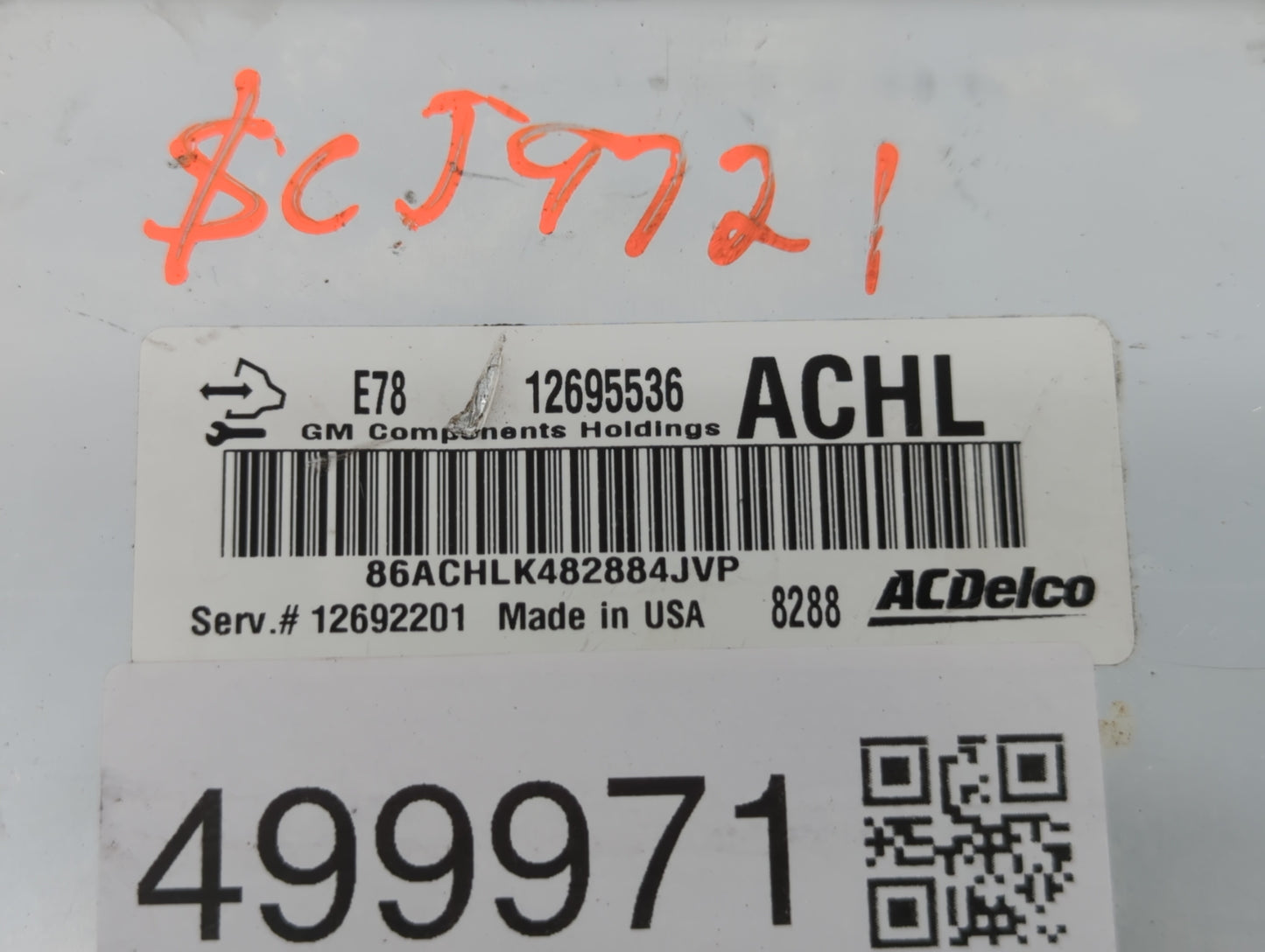 2017-2021 Chevrolet Trax PCM Engine Control Computer ECU ECM PCU OEM P/N:12695536 Fits Fits 2017 2018 2019 2020 2021 OEM Use