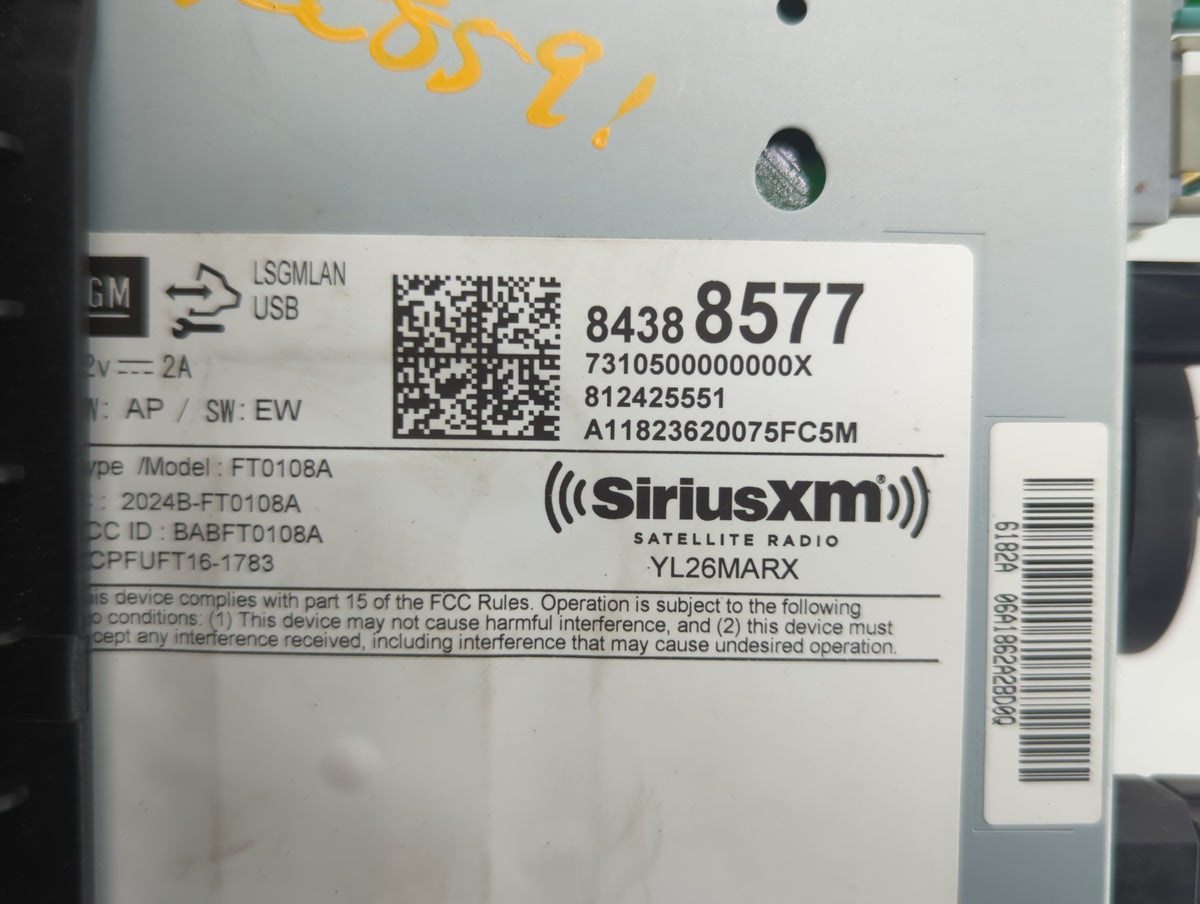 2017 Chevrolet Trax Radio AM FM Cd Player Receiver Replacement P/N:84388577 Fits OEM Used Auto Parts - Oemusedautoparts1.com