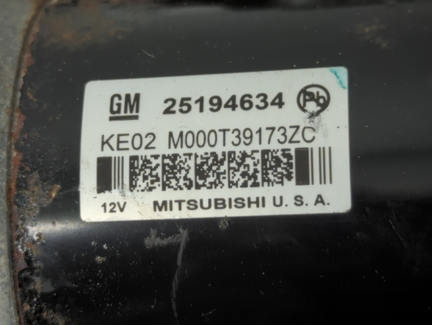 2013-2021 Chevrolet Trax Car Starter Motor Solenoid OEM P/N:M000T39173ZC 25194634 Fits OEM Used Auto Parts - Oemusedautopart