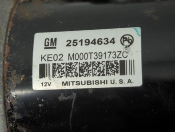 2013-2021 Chevrolet Trax Car Starter Motor Solenoid OEM P/N:M000T39173ZC 25194634 Fits OEM Used Auto Parts
