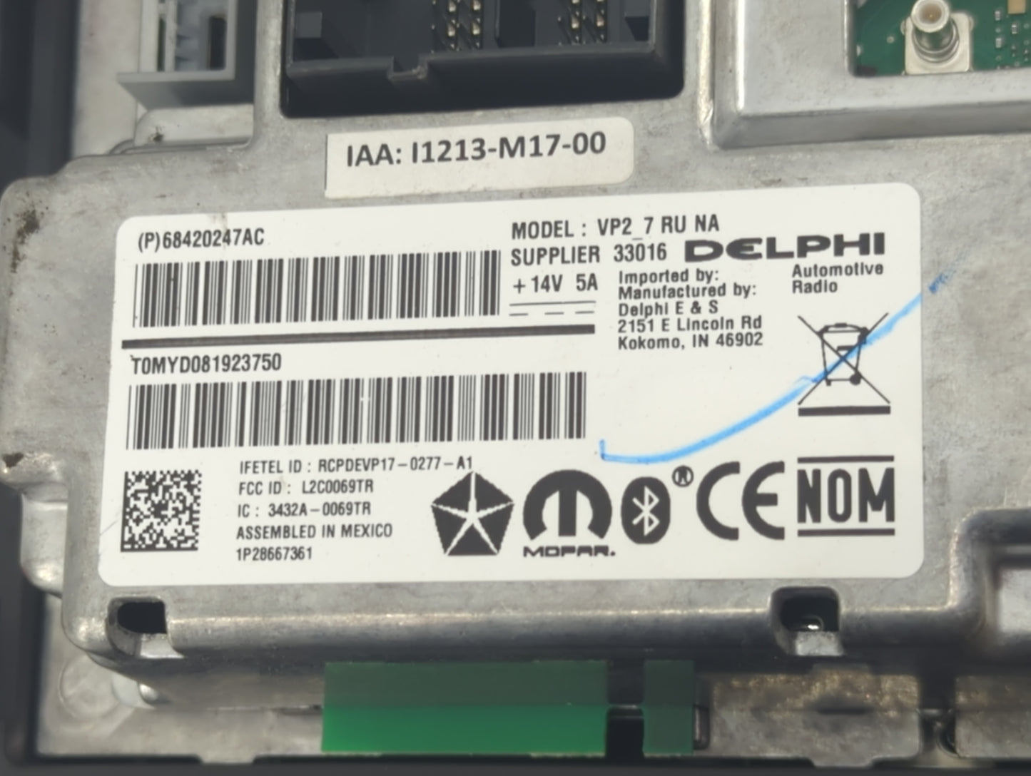 2019 Chrysler Pacifica Radio AM FM Cd Player Receiver Replacement P/N:68420247AC Fits OEM Used Auto Parts - Oemusedautoparts