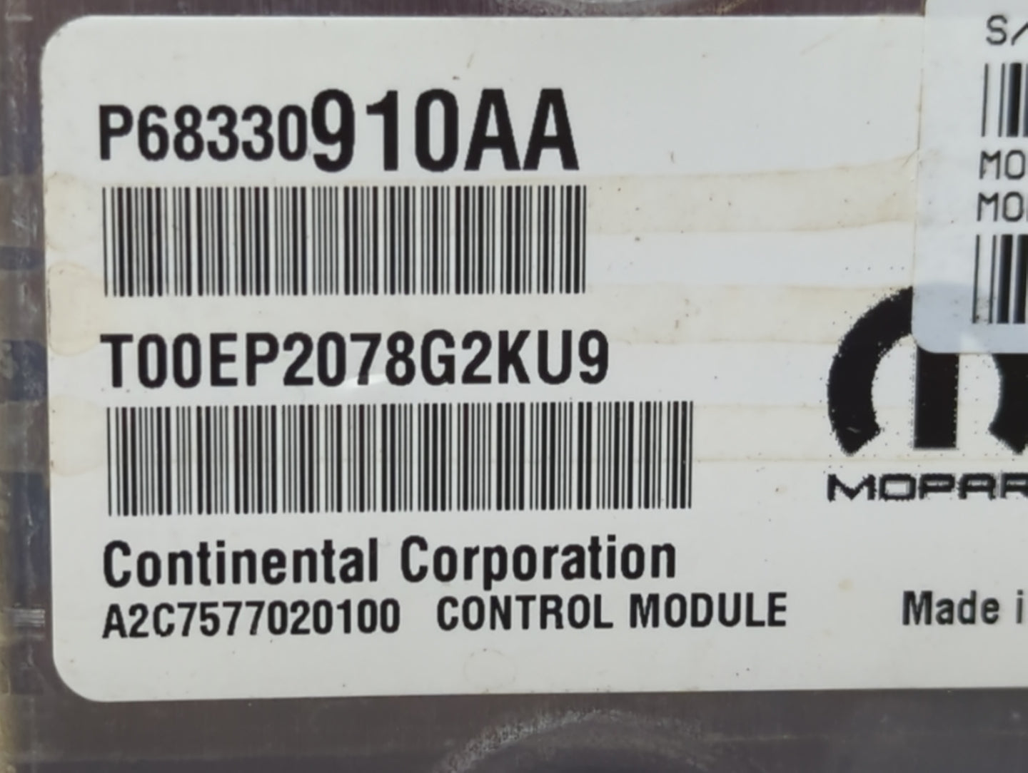 2018-2019 Chrysler Pacifica PCM Engine Control Computer ECU ECM PCU OEM P/N:P68330910AA Fits Fits 2018 2019 2020 OEM Used Au