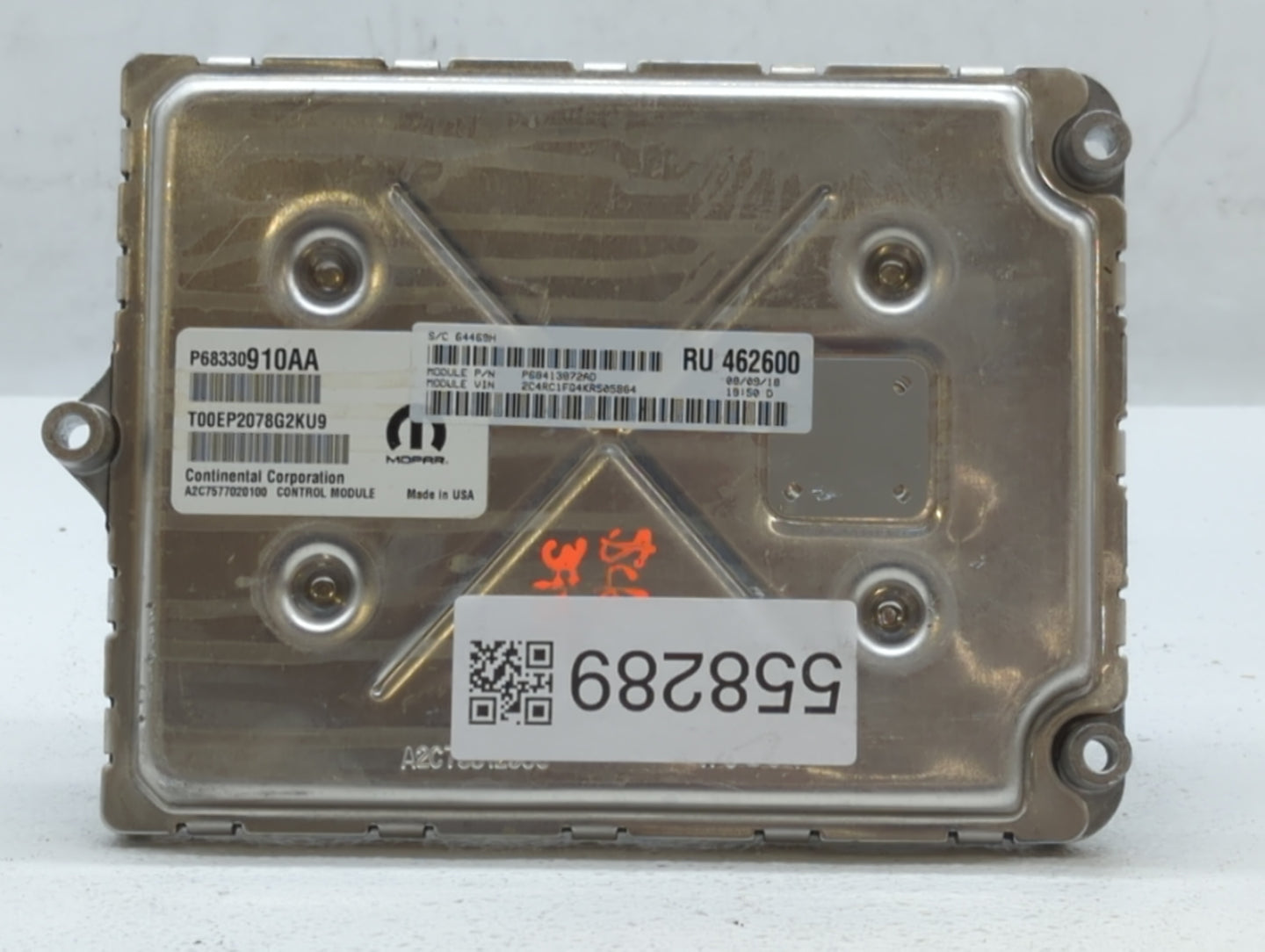 2018-2019 Chrysler Pacifica PCM Engine Control Computer ECU ECM PCU OEM P/N:P68330910AA Fits Fits 2018 2019 2020 OEM Used Au