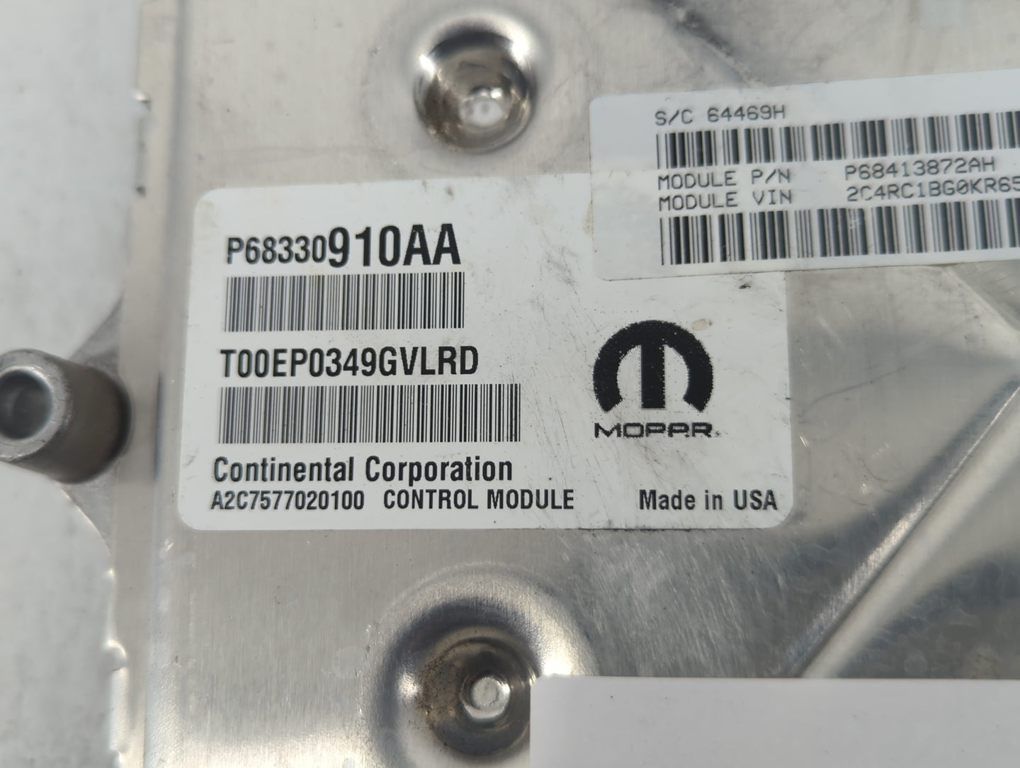 2018-2019 Chrysler Pacifica PCM Engine Control Computer ECU ECM PCU OEM P/N:P68330910AA Fits Fits 2018 2019 2020 OEM Used Au