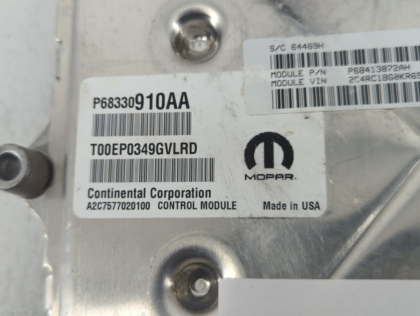 2018-2019 Chrysler Pacifica PCM Engine Control Computer ECU ECM PCU OEM P/N:P68330910AA Fits Fits 2018 2019 2020 OEM Used Au
