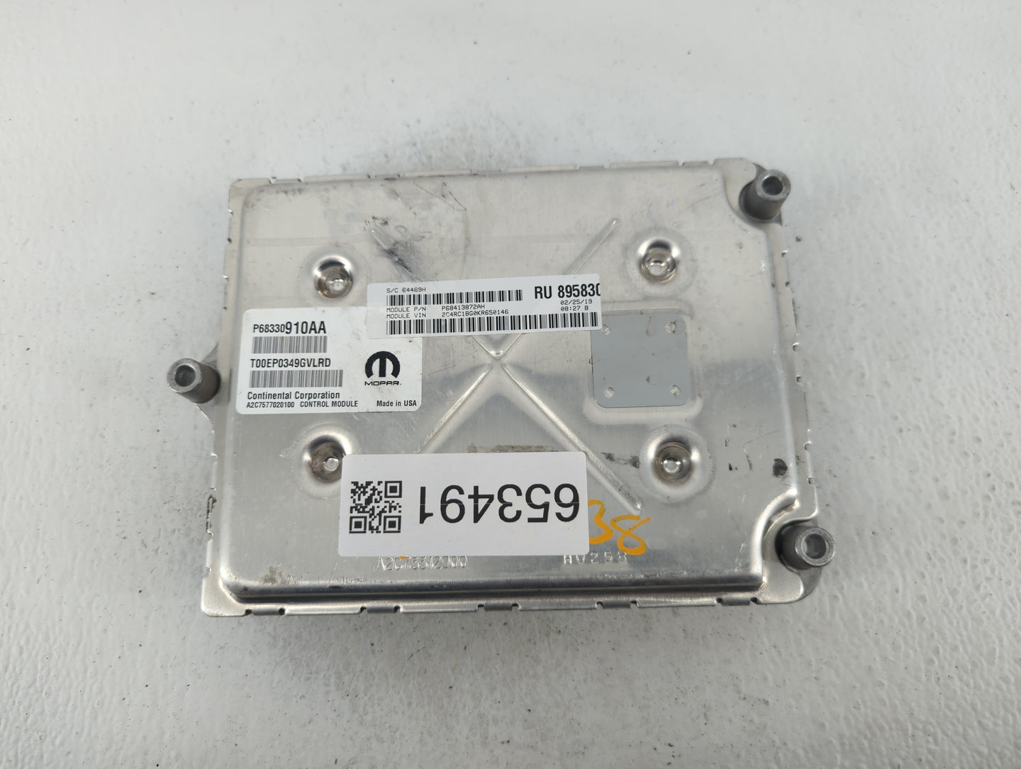 2018-2019 Chrysler Pacifica PCM Engine Control Computer ECU ECM PCU OEM P/N:P68330910AA Fits Fits 2018 2019 2020 OEM Used Au