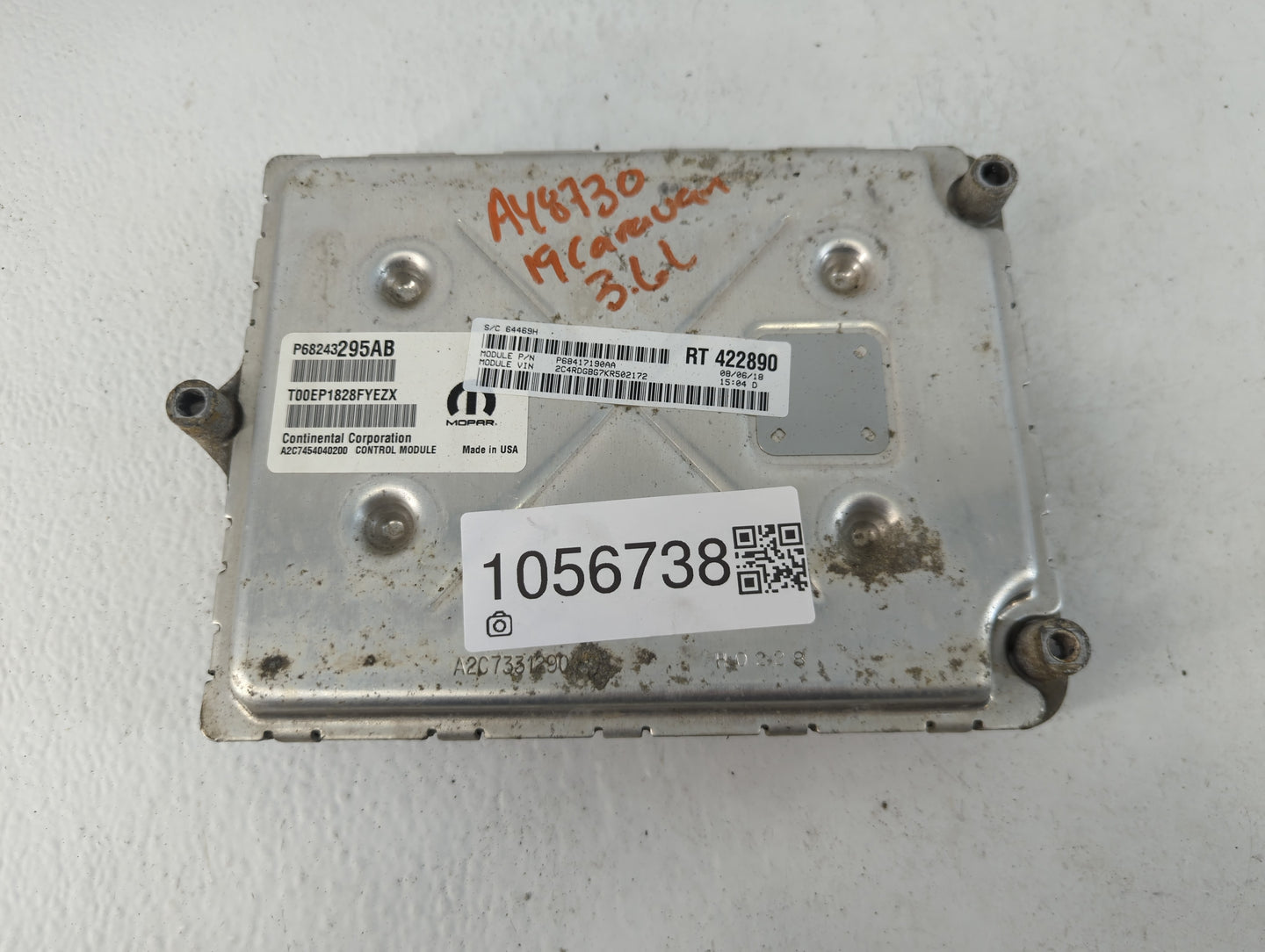 2019 Dodge Caravan PCM Engine Control Computer ECU ECM PCU OEM P/N:P68417190AA P68243295AB Fits Fits 2016 2017 2018 2020 OEM