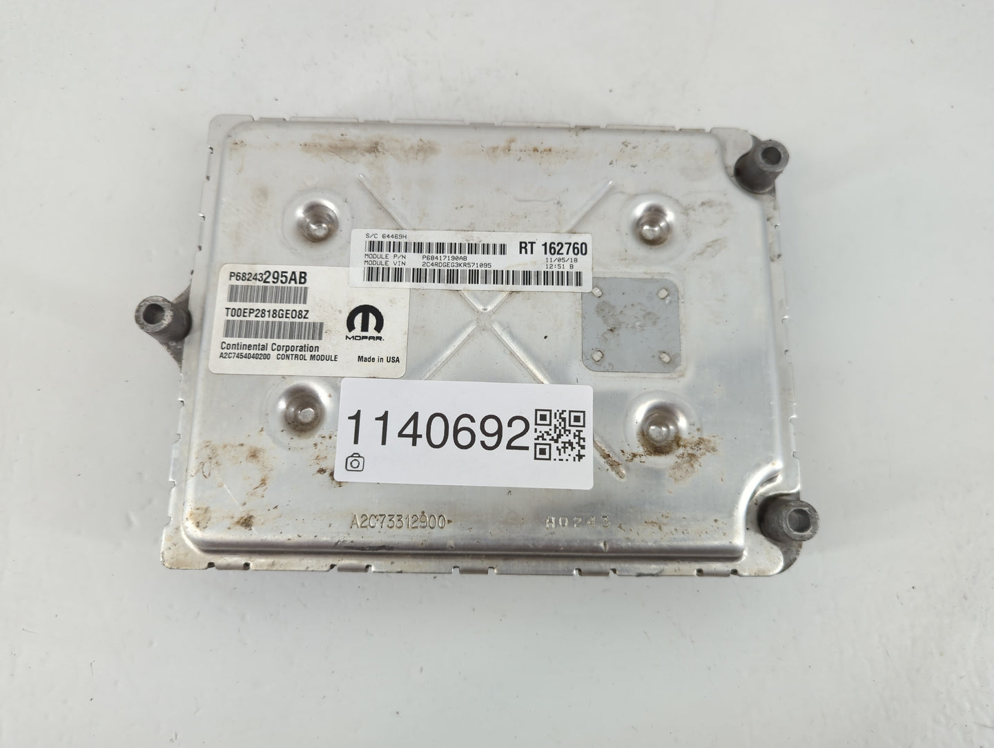 2019 Dodge Caravan PCM Engine Control Computer ECU ECM PCU OEM P/N:P68243295AB Fits Fits 2016 2017 2018 2020 OEM Used Auto P