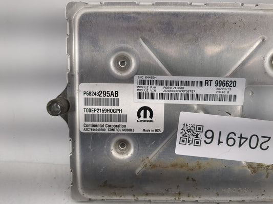 2019 Dodge Caravan PCM Engine Control Computer ECU ECM PCU OEM P/N:P68243295AB Fits Fits 2016 2017 2018 2020 OEM Used Auto Parts