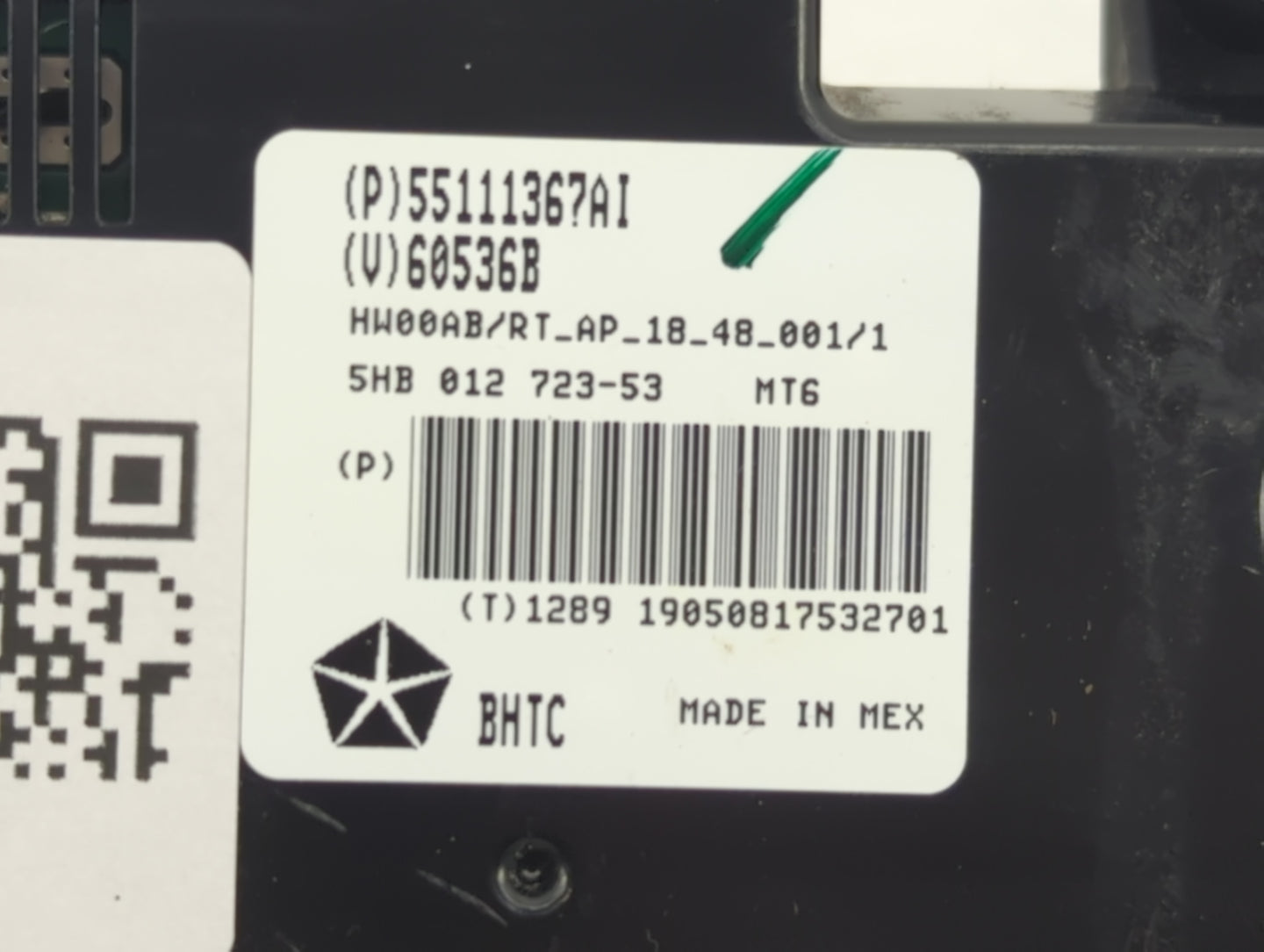 2019 Dodge Caravan Climate Control Module Temperature AC/Heater Replacement P/N:55111367AI Fits OEM Used Auto Parts - Oemuse