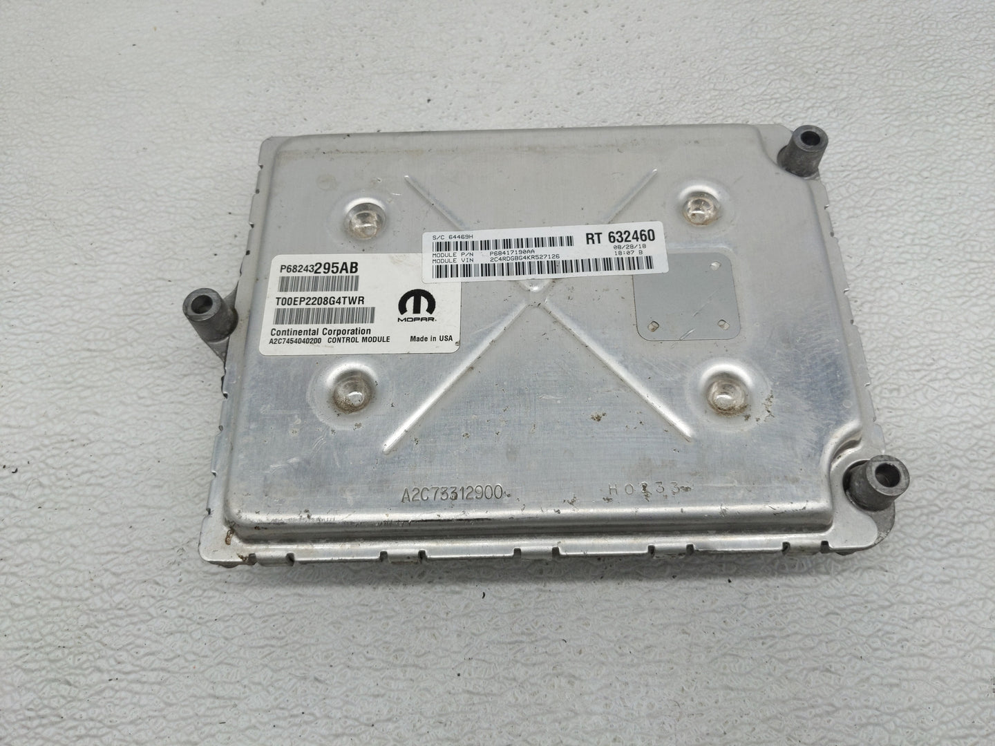 2019 Dodge Caravan PCM Engine Control Computer ECU ECM PCU OEM P/N:P68417190AA P68243295AB Fits Fits 2016 2017 2018 2020 OEM