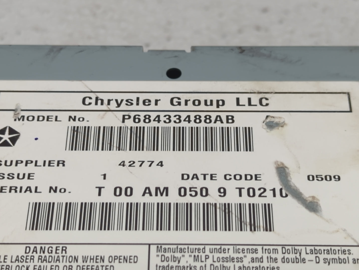 2019 Dodge Caravan Radio AM FM Cd Player Receiver Replacement P/N:P68433488AB Fits Fits 2012 2013 2014 2015 2016 2017 2018 2