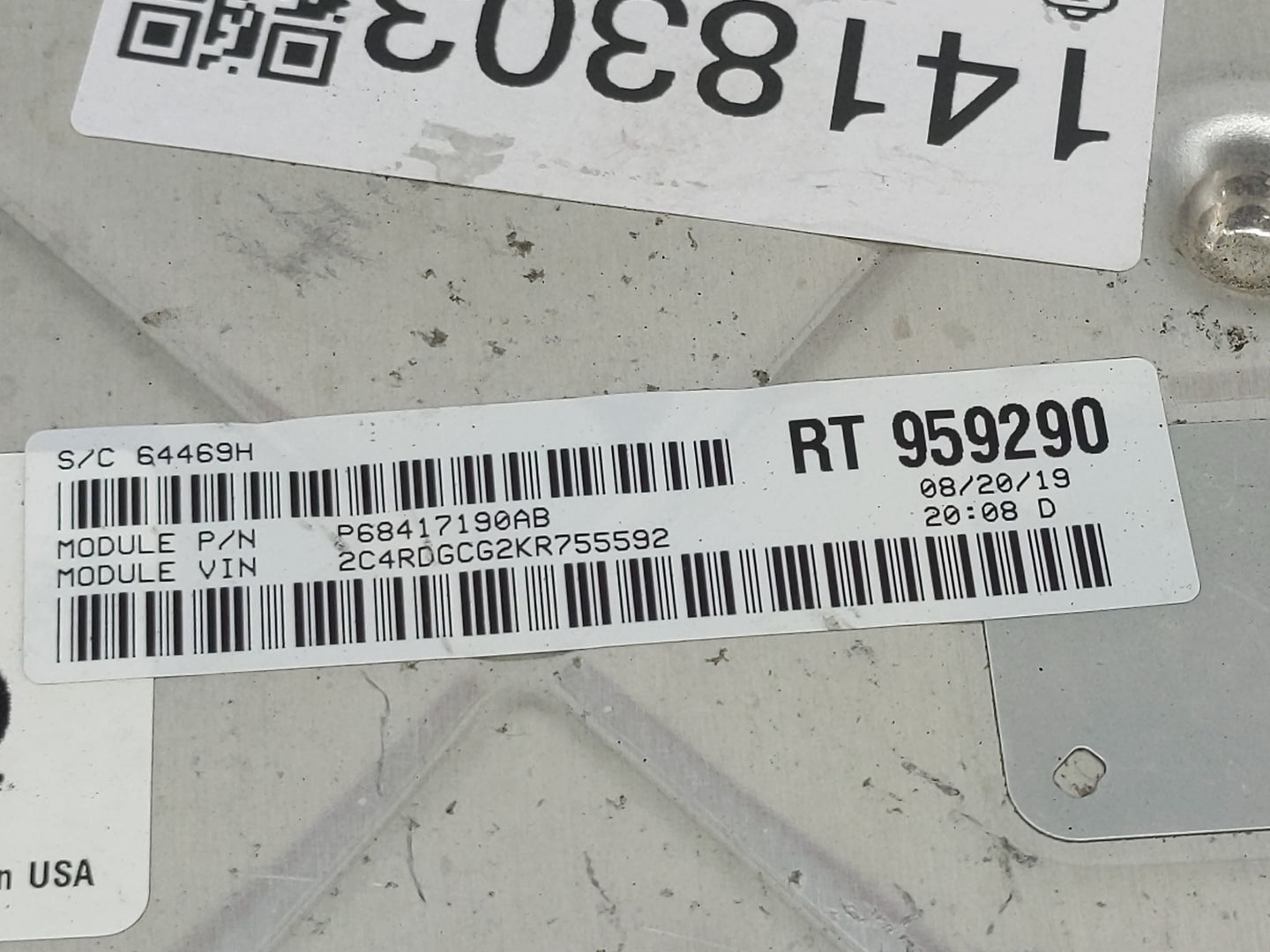 2019 Dodge Caravan PCM Engine Control Computer ECU ECM PCU OEM P/N:P68243295AB Fits Fits 2016 2017 2018 2020 OEM Used Auto P
