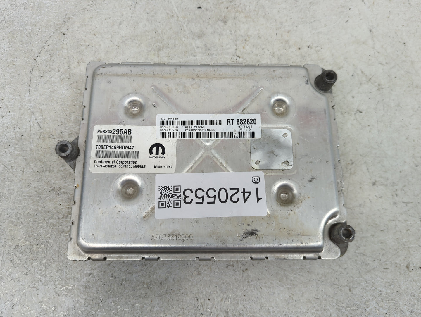 2019 Dodge Caravan PCM Engine Control Computer ECU ECM PCU OEM P/N:P68417190AB P68243295AB Fits Fits 2016 2017 2018 2020 OEM