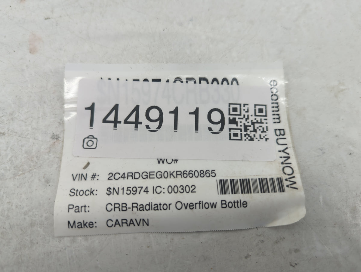 Dodge Caravan Radiator Coolant Overflow Expansion Tank Bottle 1449119 - Oemusedautoparts1.com