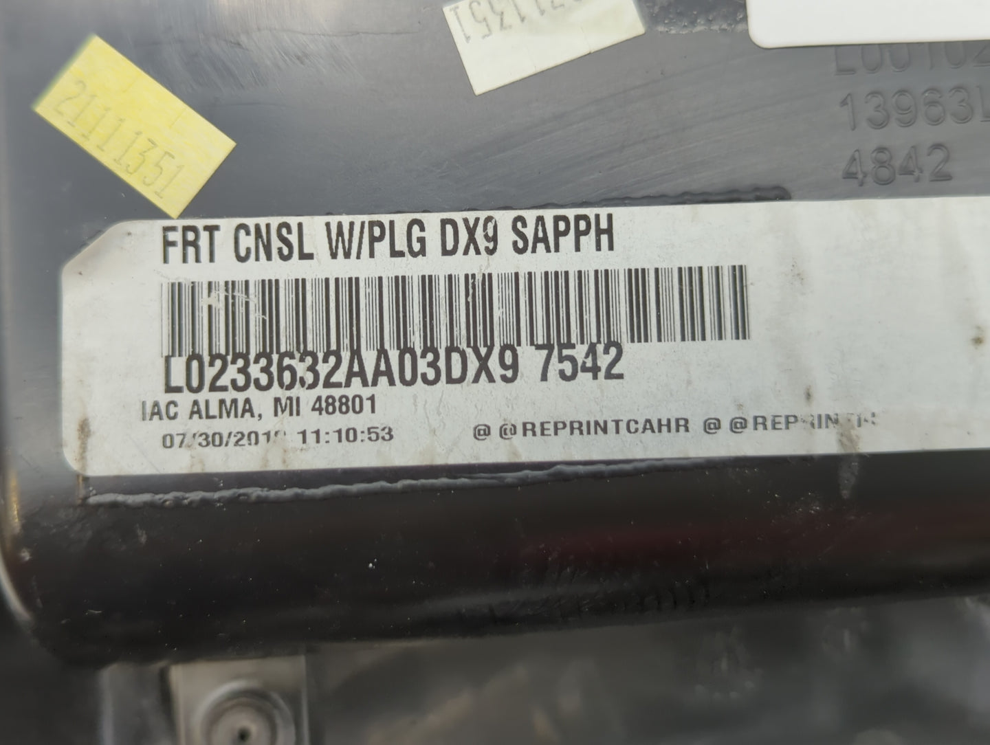 2019 Dodge Caravan Overhead Roof Console - Oemusedautoparts1.com