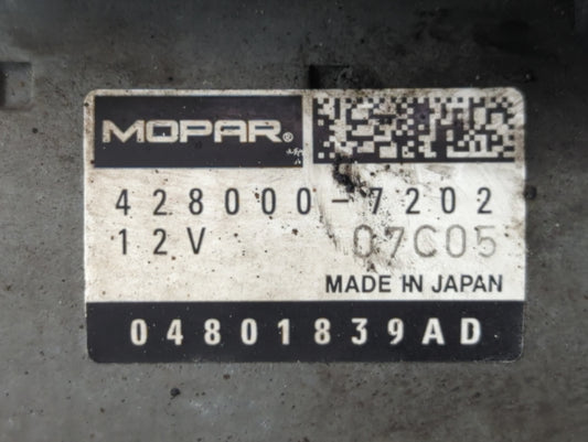 2019 Dodge Caravan Car Starter Motor Solenoid OEM P/N:04801839AD 428000-7202 Fits OEM Used Auto Parts