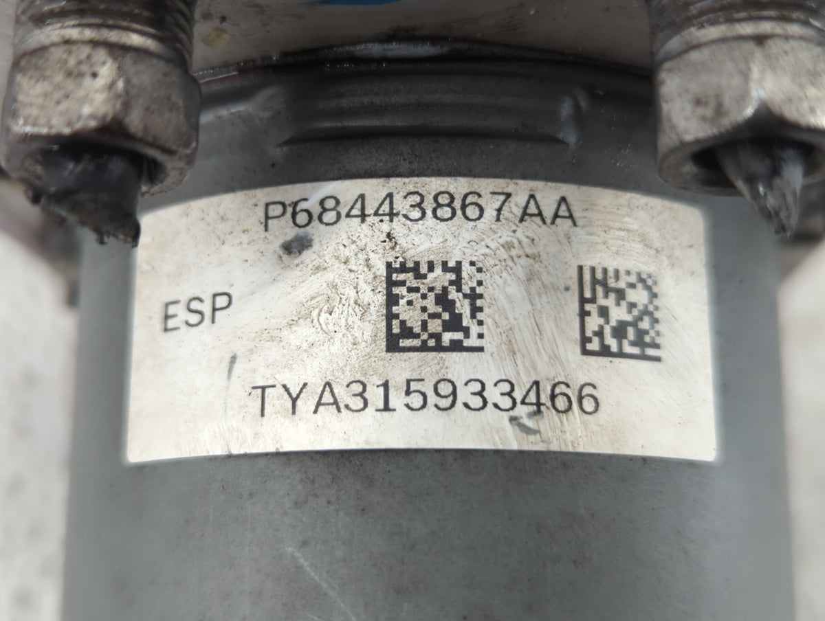 2019 Dodge Caravan Anti-Lock Brake ABS Pump Module Actuator OEM P/N:P68443867AA Fits Fits 2015 2016 2017 2018 2020 OEM Used 