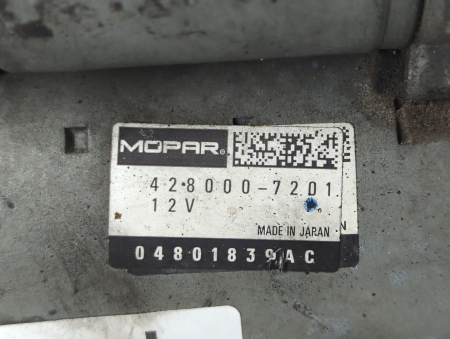 2019 Dodge Caravan Car Starter Motor Solenoid OEM P/N:04801839AC 428000-7201 Fits OEM Used Auto Parts - Oemusedautoparts1.co