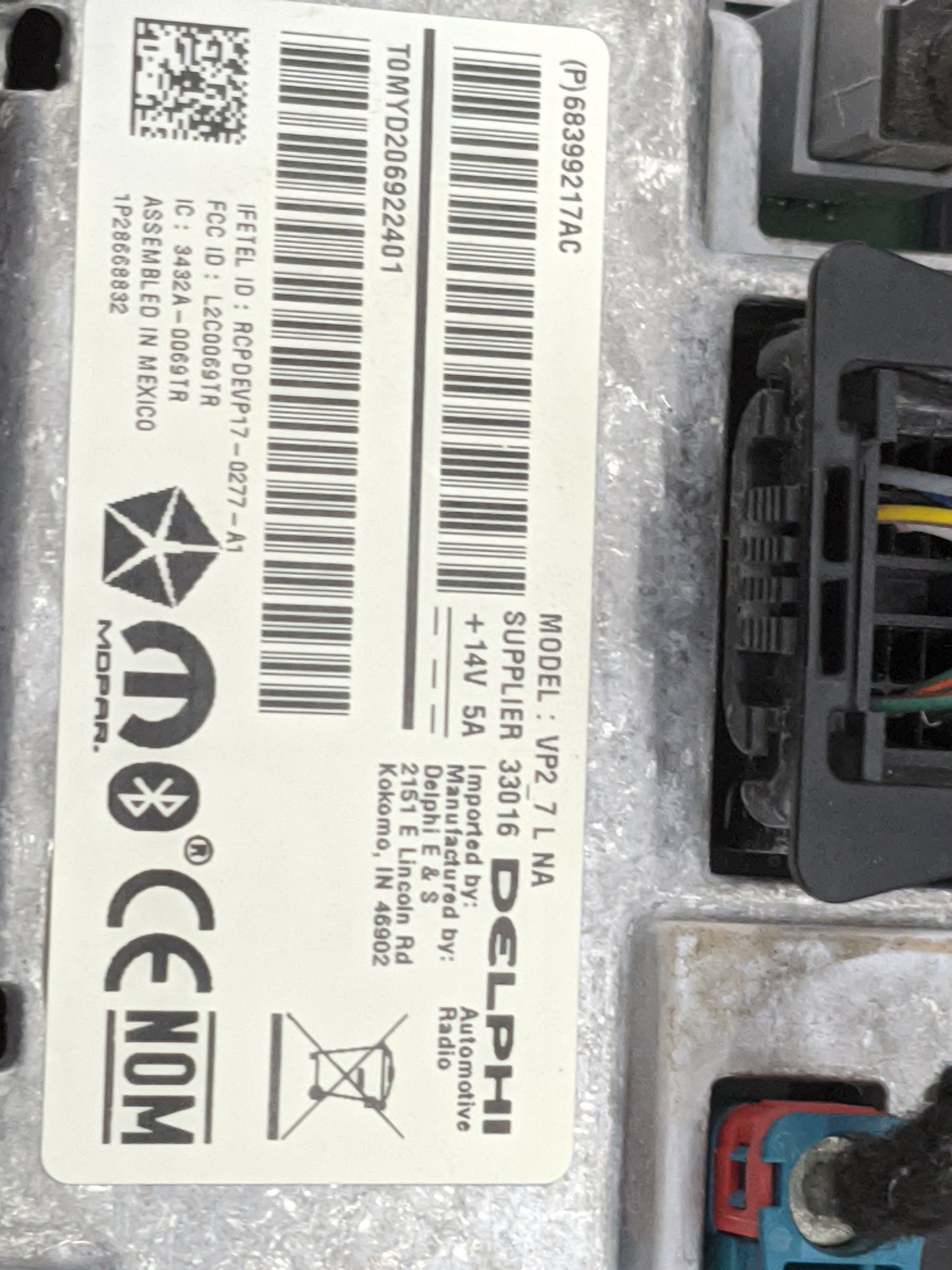 2018-2019 Dodge Challenger Radio AM FM Cd Player Receiver Replacement P/N:68399217AC RCPDEVP17-0277-A1 Fits Fits 2018 2019 O