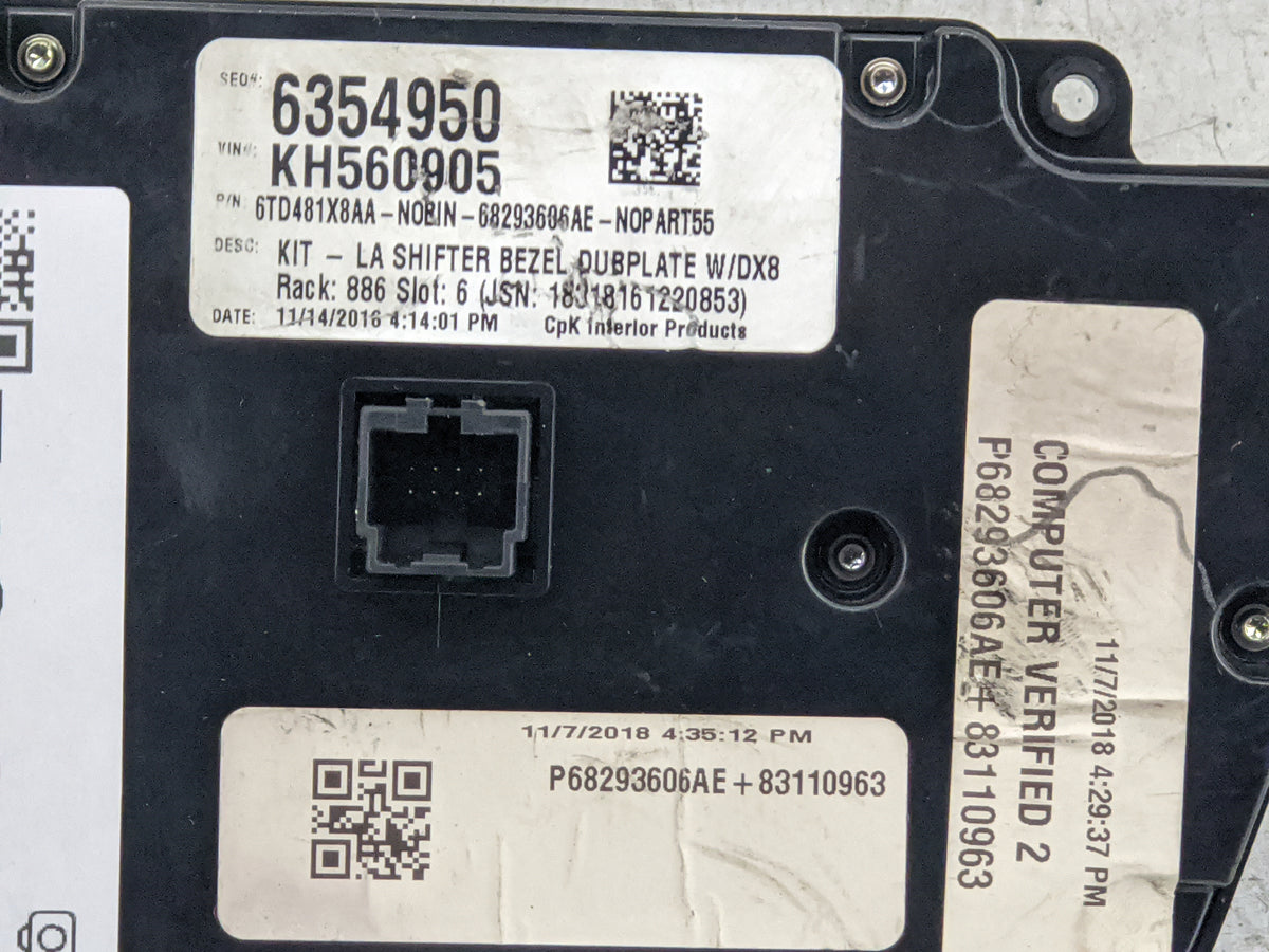 2019 Dodge Challenger Climate Control Module Temperature AC/Heater Replacement P/N:P68293606AE 68293606AE, 6TD481X8AA Fits O