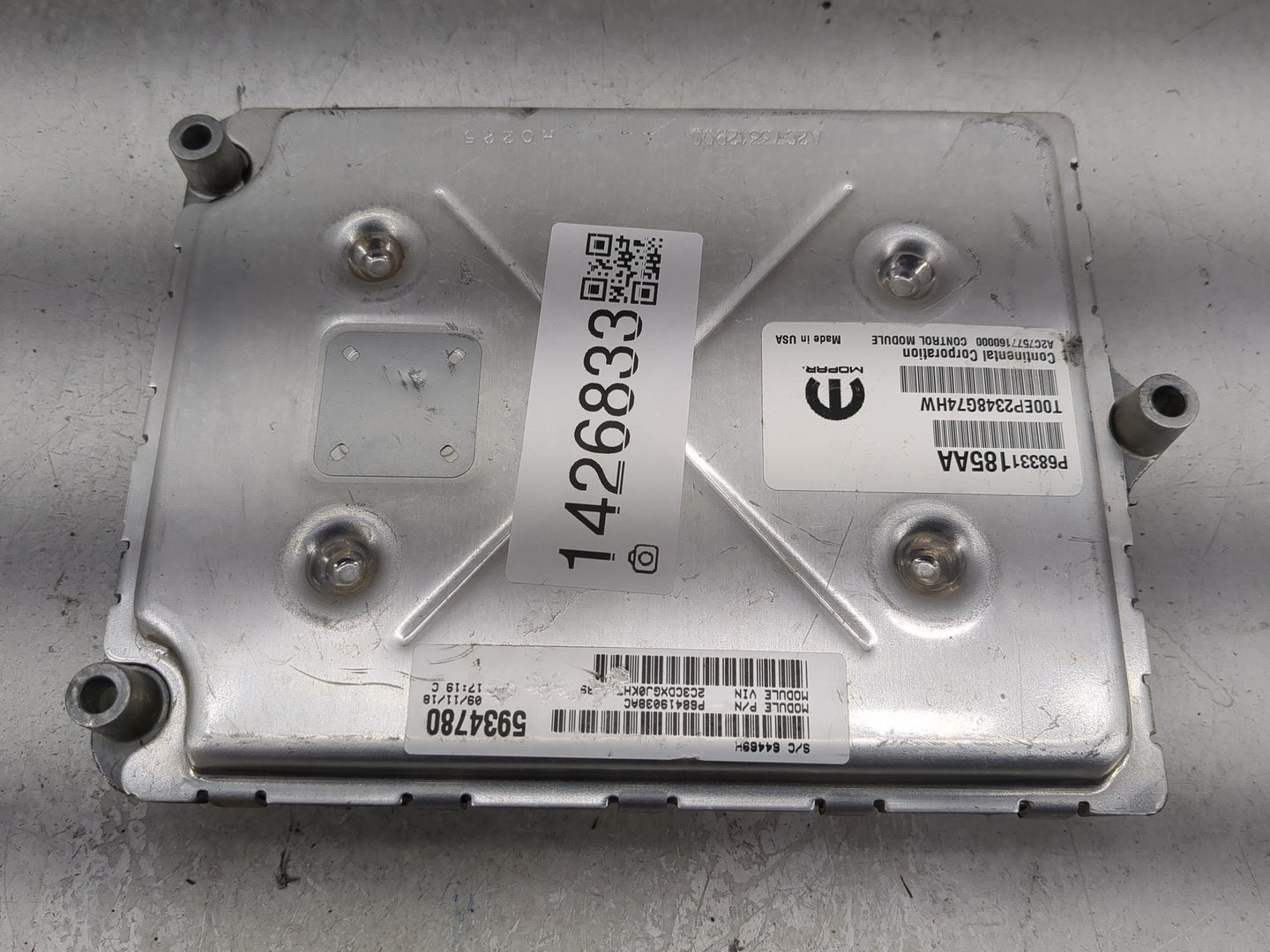 2018-2019 Dodge Charger PCM Engine Control Computer ECU ECM PCU OEM P/N:P68331185AA Fits Fits 2018 2019 OEM Used Auto Parts 