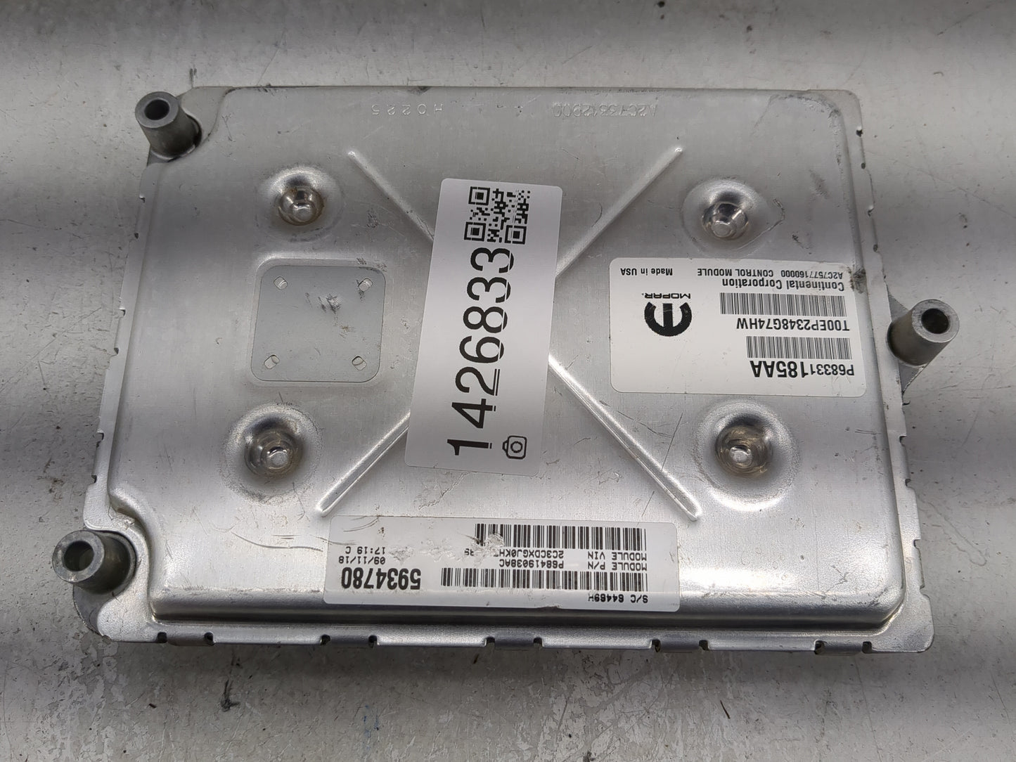 2018-2019 Dodge Charger PCM Engine Control Computer ECU ECM PCU OEM P/N:P68331185AA Fits Fits 2018 2019 OEM Used Auto Parts 