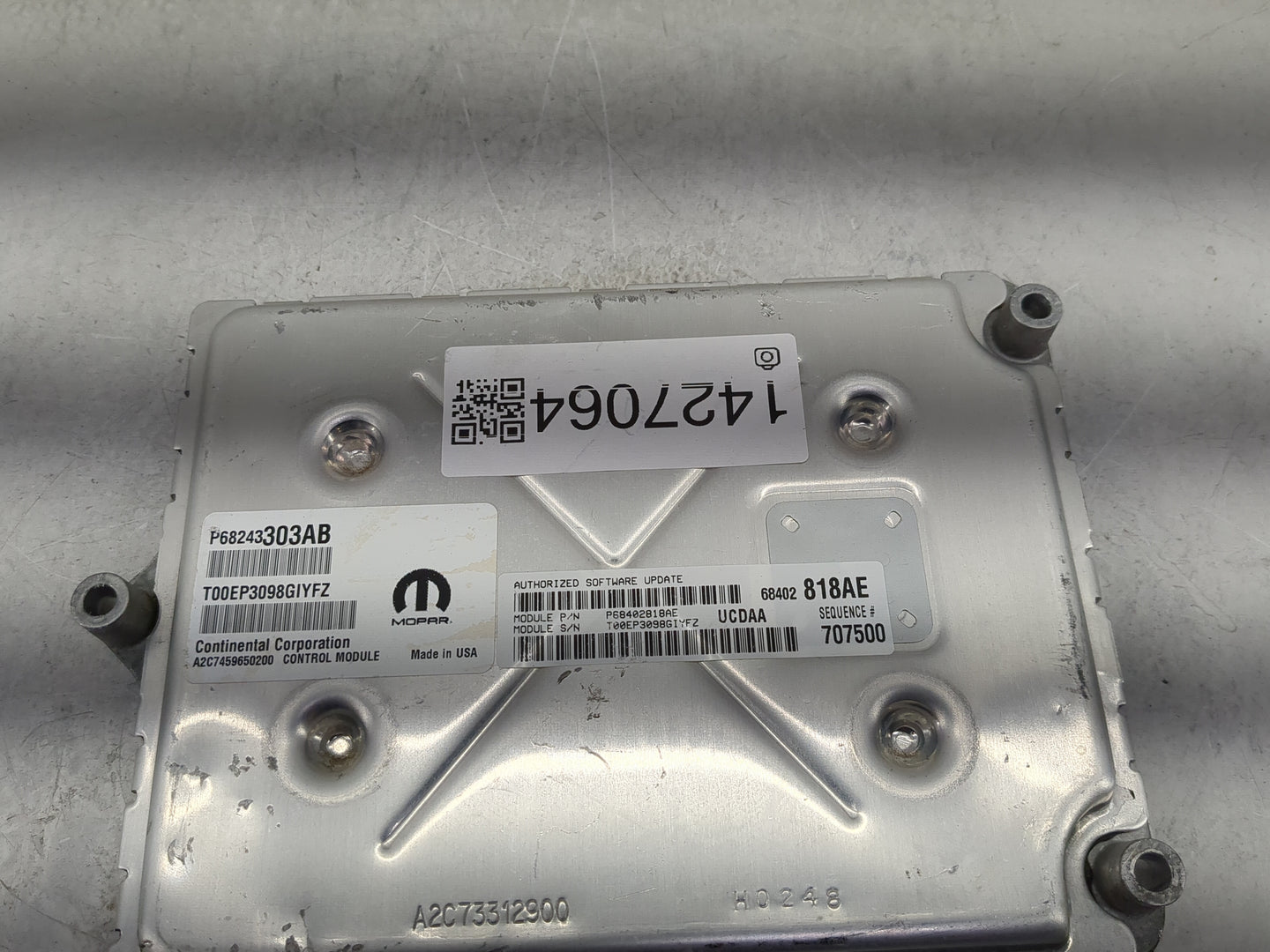 2019 Dodge Dpu15 PCM Engine Control Computer ECU ECM PCU OEM P/N:P68243303AB T00EP3098GIYFZ Fits Fits 2016 2017 2018 2020 OE