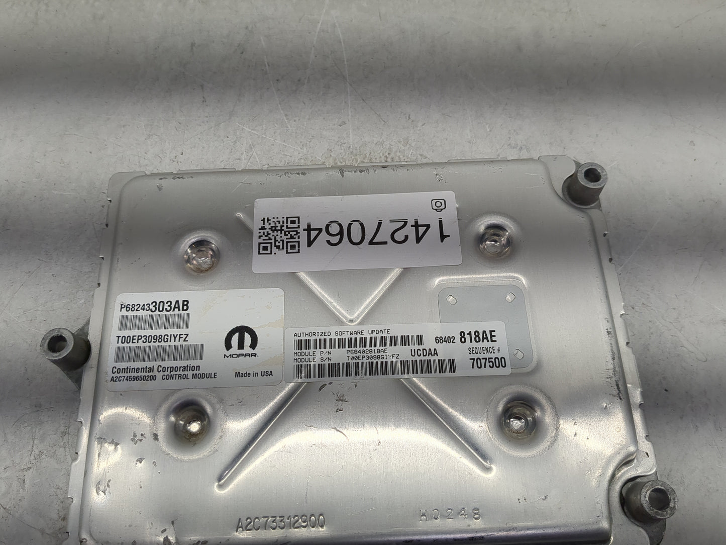 2019 Dodge Dpu15 PCM Engine Control Computer ECU ECM PCU OEM P/N:P68243303AB T00EP3098GIYFZ Fits Fits 2016 2017 2018 2020 OE