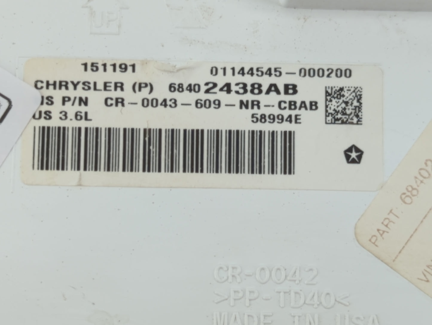 2019 Dodge Durango Instrument Cluster Speedometer Gauges P/N:68402438AB Fits OEM Used Auto Parts - Oemusedautoparts1.com