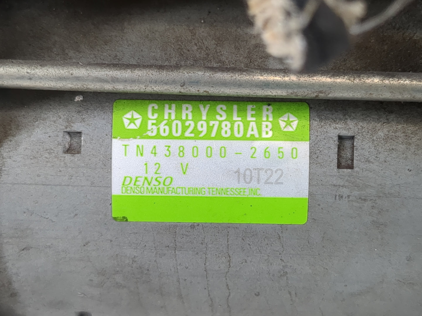 2016-2020 Dodge Durango Car Starter Motor Solenoid OEM P/N:TN438000-2652 56029780AD Fits Fits 2016 2017 2018 2019 2020 2021 