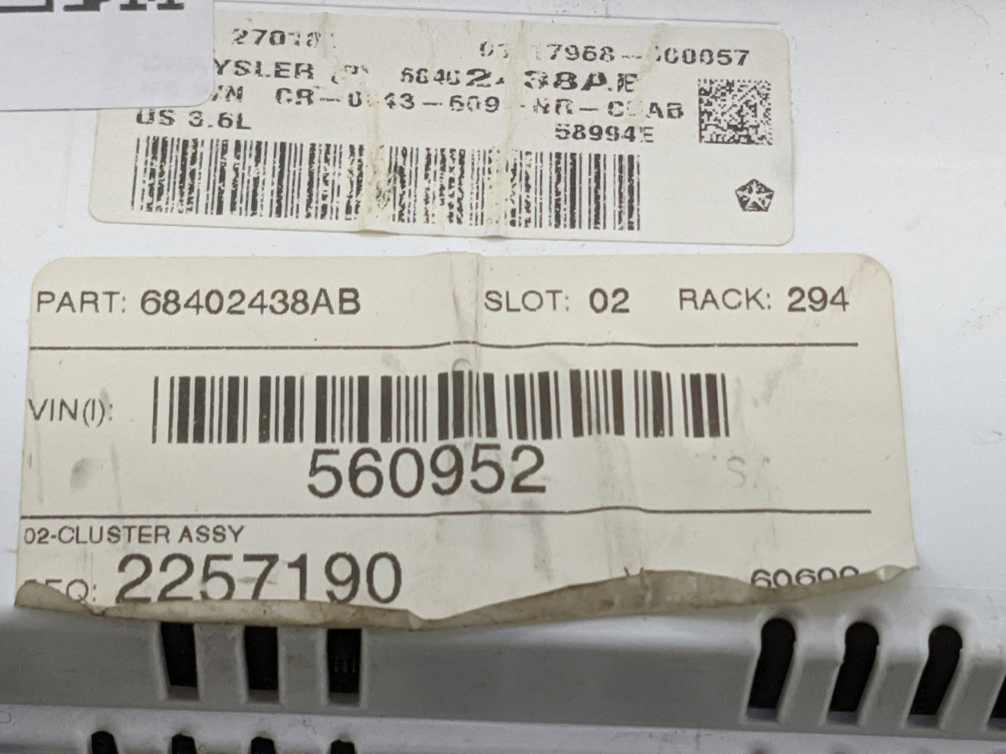 2019 Dodge Durango Instrument Cluster Speedometer Gauges P/N:68402438AB Miles:101K Fits OEM Used Auto Parts - Oemusedautopar