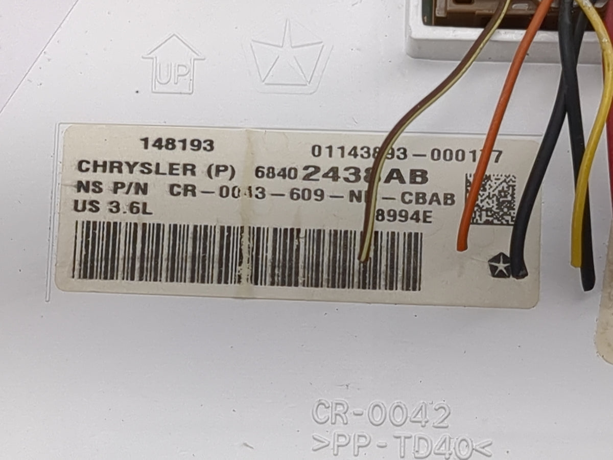 2019 Dodge Durango Instrument Cluster Speedometer Gauges P/N:68402438AB CR-0043-609-NE-CBAB Miles:89K Fits OEM Used Auto Par