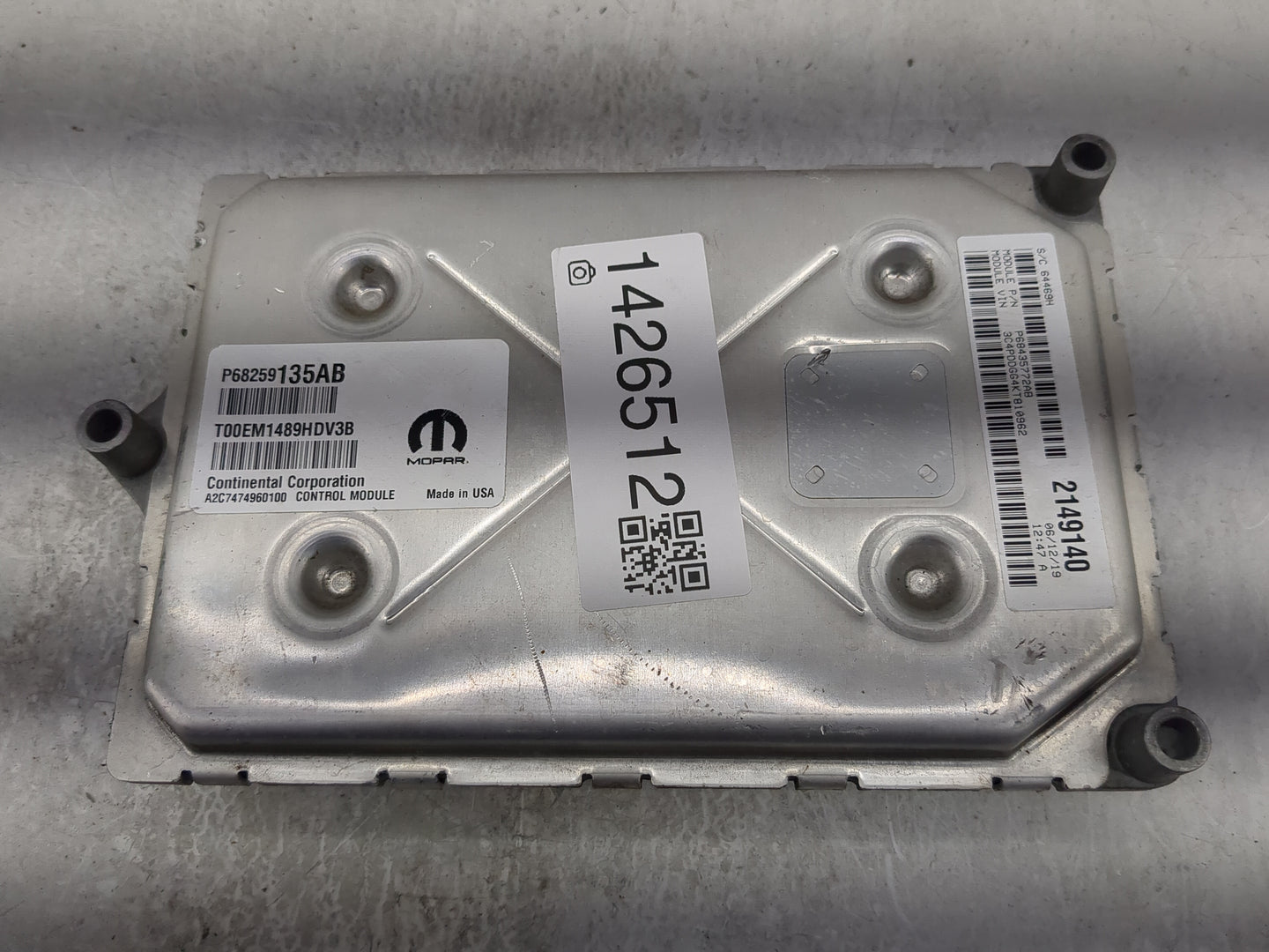 2016-2019 Dodge Journey PCM Engine Control Computer ECU ECM PCU OEM P/N:P68259135AB T00EM1489HDV3B Fits Fits 2016 2017 2018 