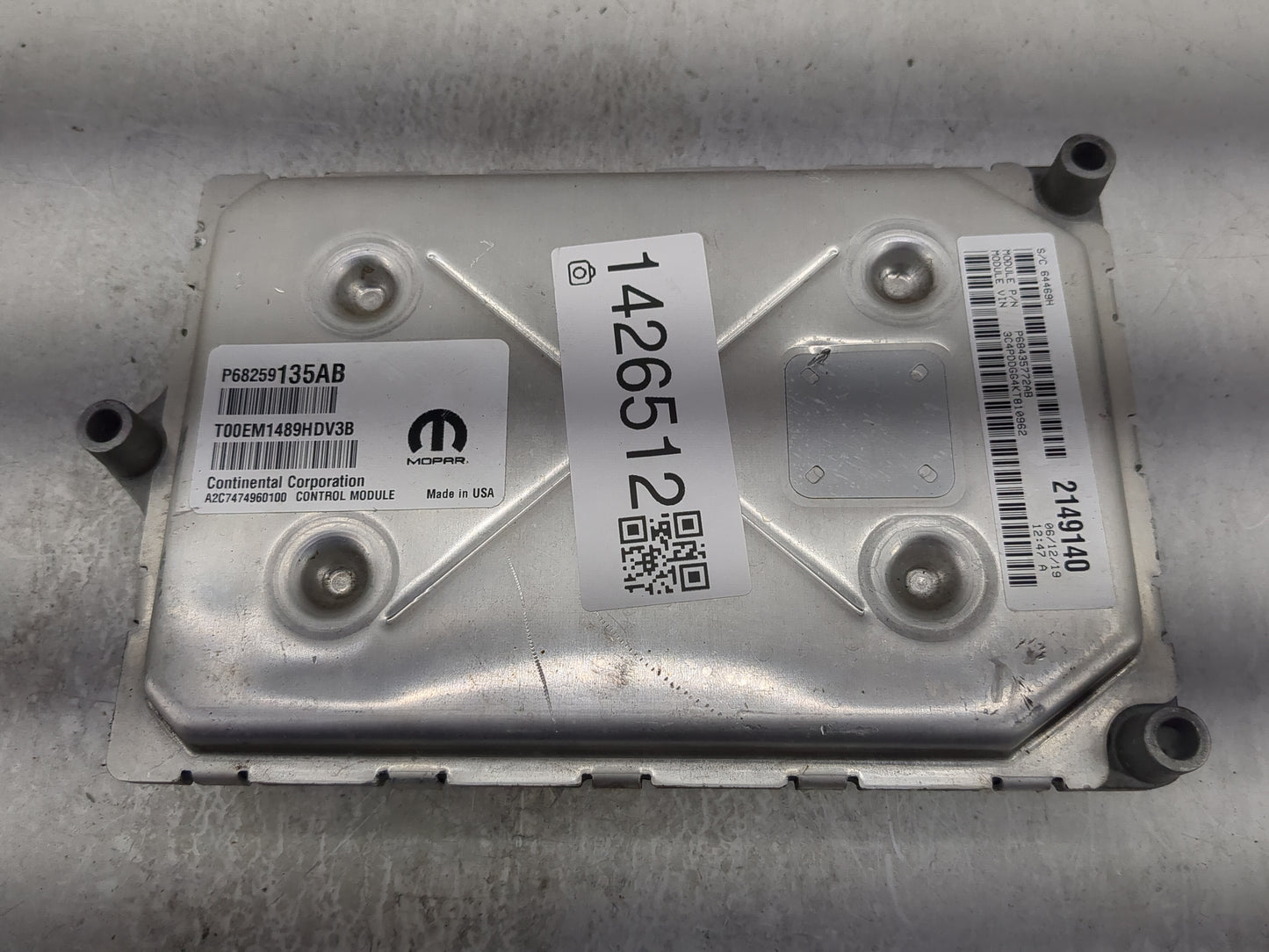 2016-2019 Dodge Journey PCM Engine Control Computer ECU ECM PCU OEM P/N:P68259135AB T00EM1489HDV3B Fits Fits 2016 2017 2018 
