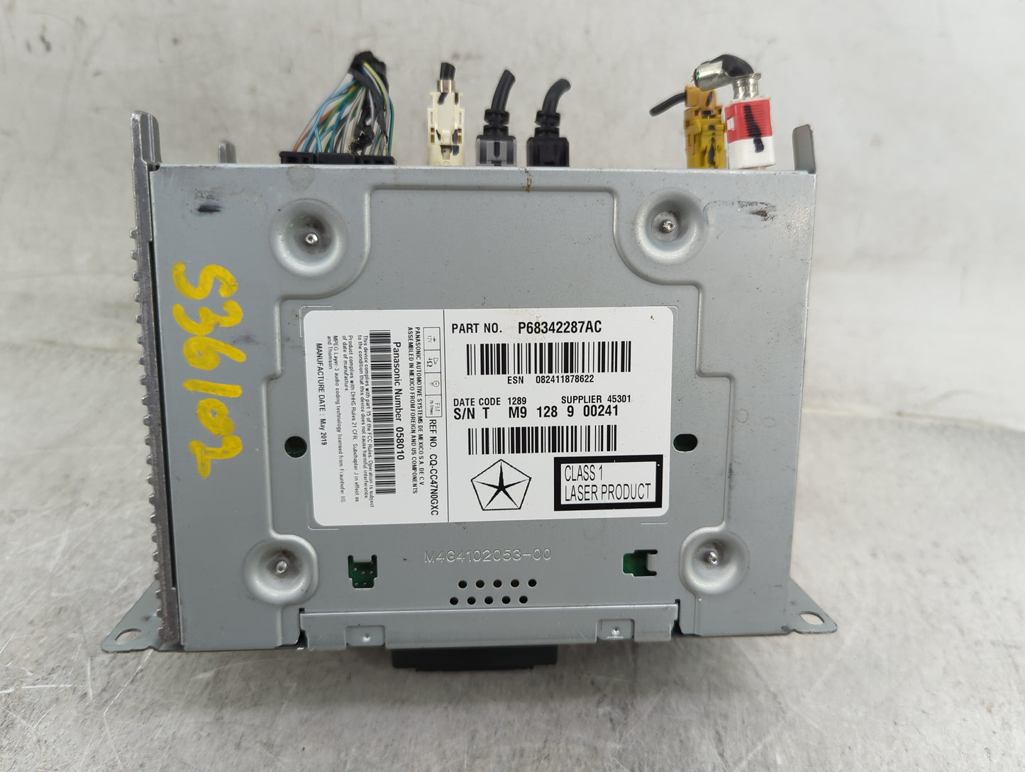 2018-2020 Dodge Journey Radio AM FM Cd Player Receiver Replacement P/N:P68342287AC CQ-CC47N0GXC, 058010 Fits Fits 2018 2019 