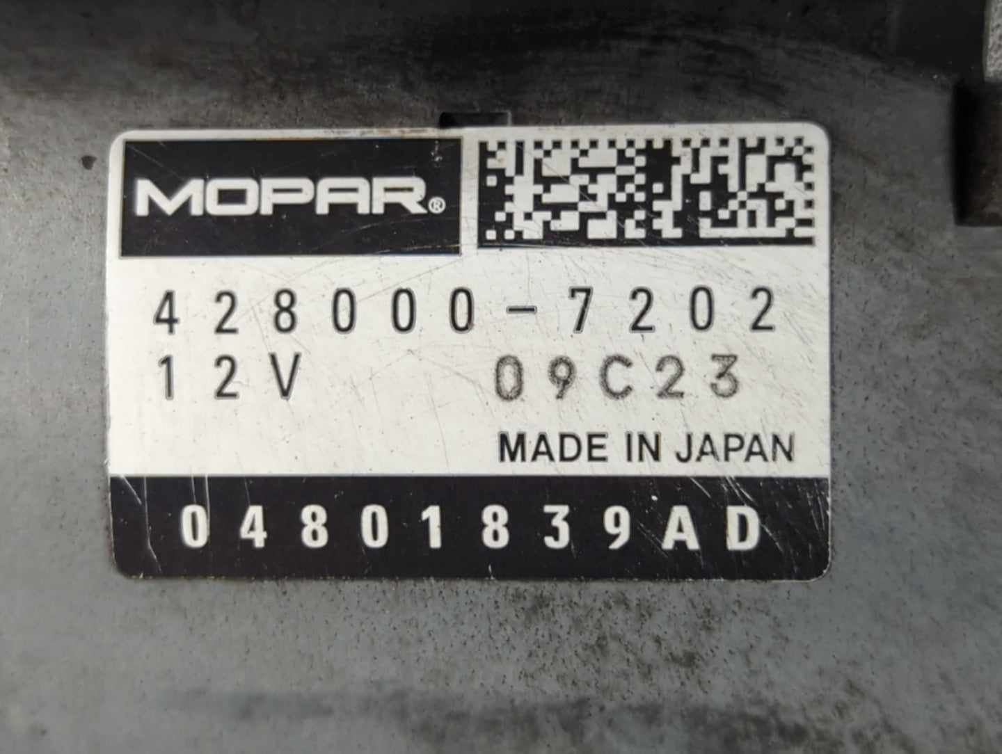 2011-2019 Dodge Journey Car Starter Motor Solenoid OEM P/N:04801839AD 428000-7202 Fits OEM Used Auto Parts - Oemusedautopart