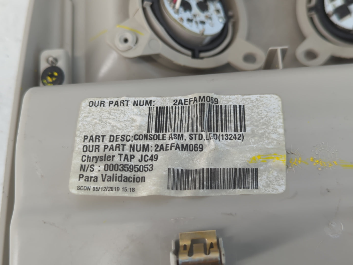 2019 Dodge Journey Overhead Roof Console - Oemusedautoparts1.com